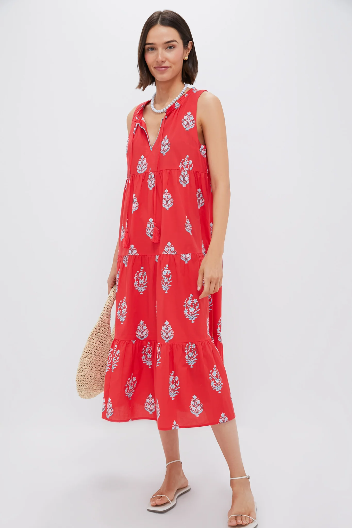 Scarlet Bouquet Blockprint Salty Paloma Caftan - Image 2
