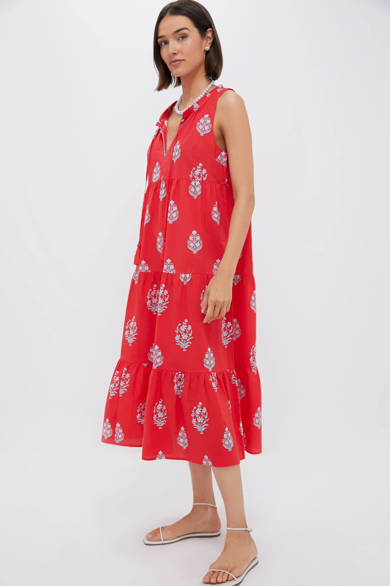 Scarlet Bouquet Blockprint Salty Paloma Caftan - Image 6