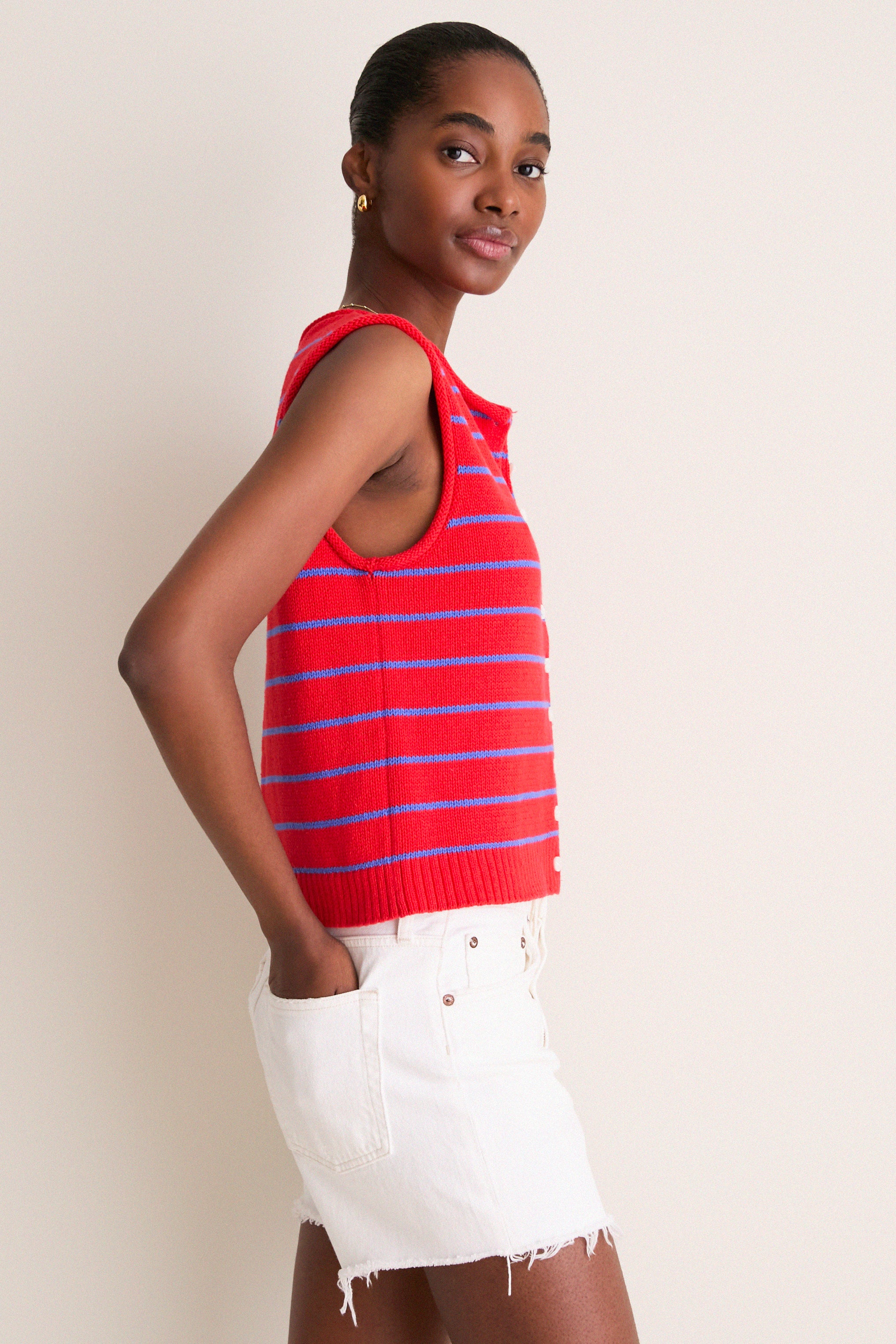 Scarlett and Cobalt Taylor Striped Sweater Vest - Image 3
