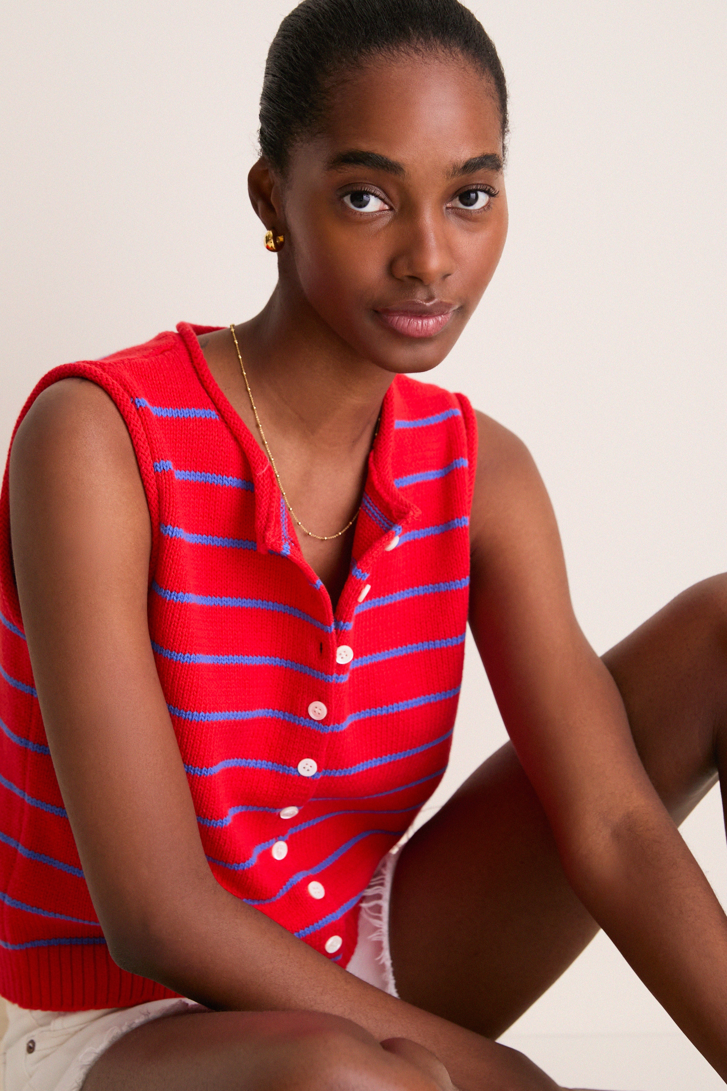 Scarlett and Cobalt Taylor Striped Sweater Vest - Image 5