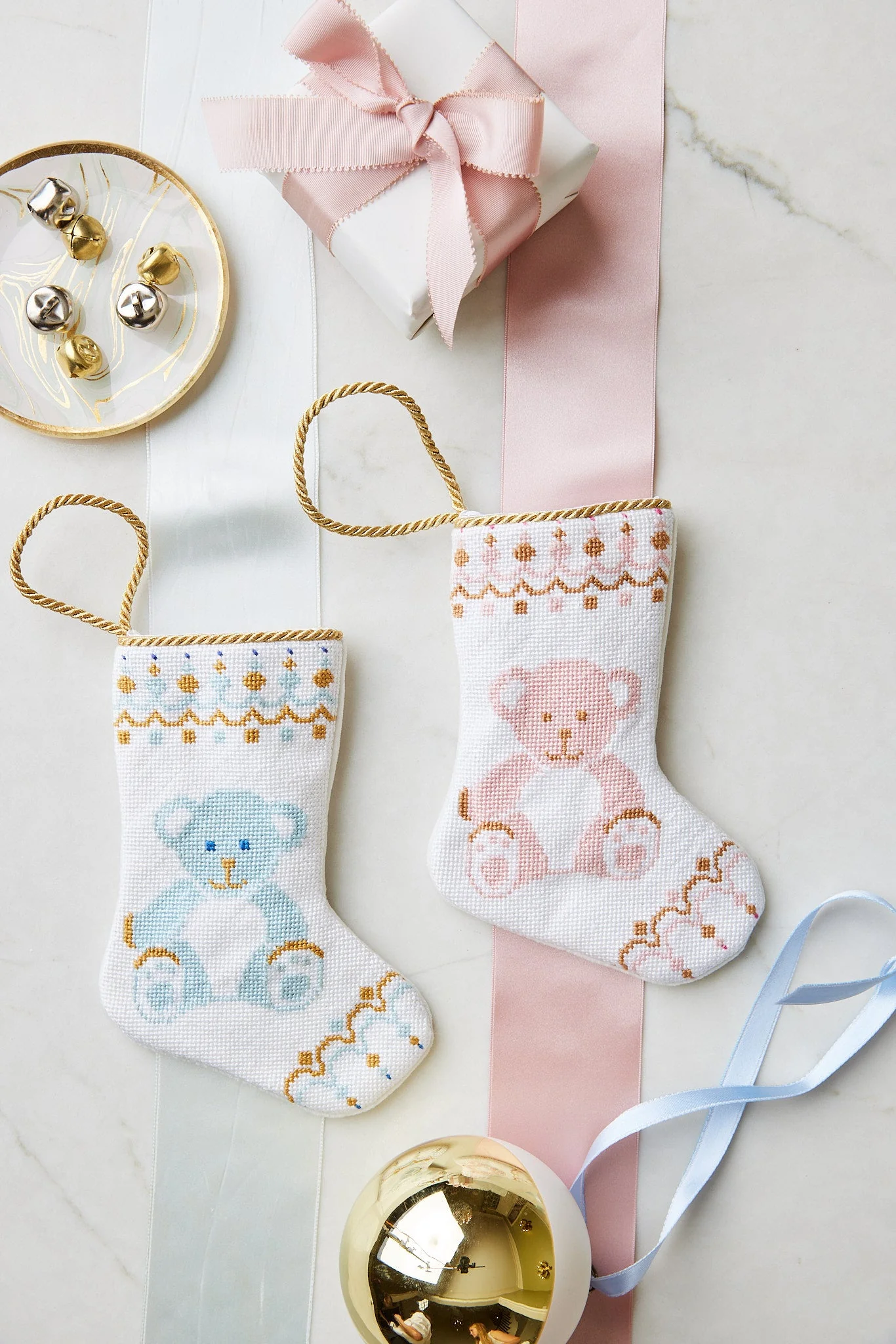 Schuler Studio Blue Bear-y Christmas Mini Stocking - Image 2