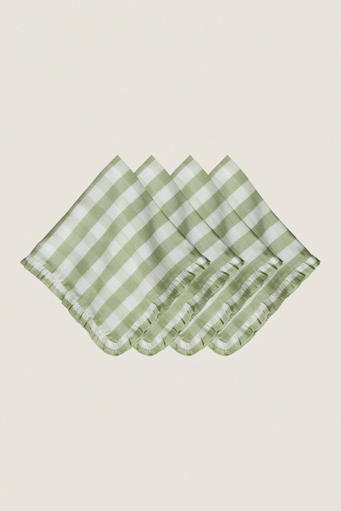 Seagrass Gingham Ruffle Napkin (Set of 4) - Image 3