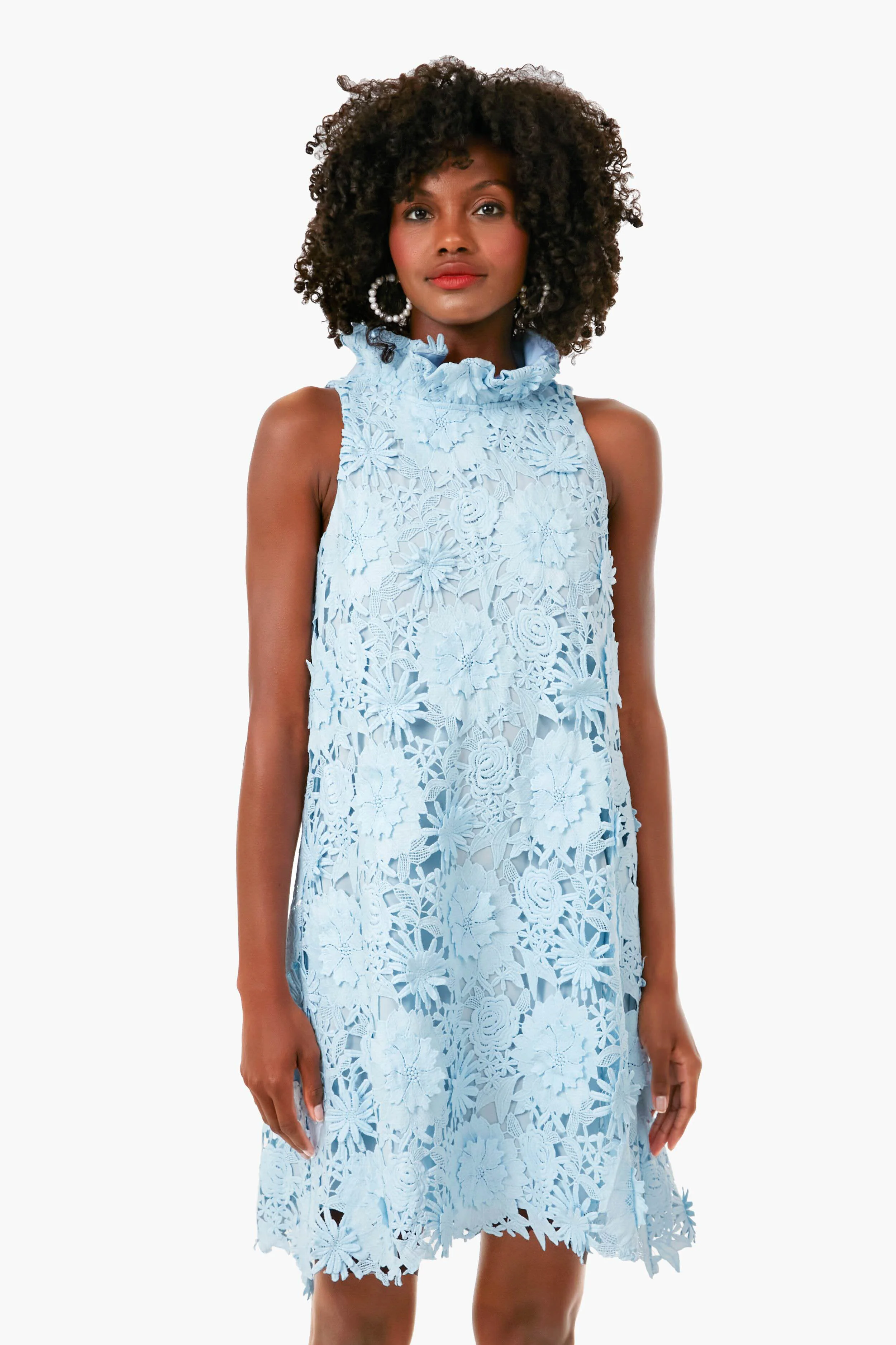 Serenity Blue Guipure Lace Blythe Dress - Image 2