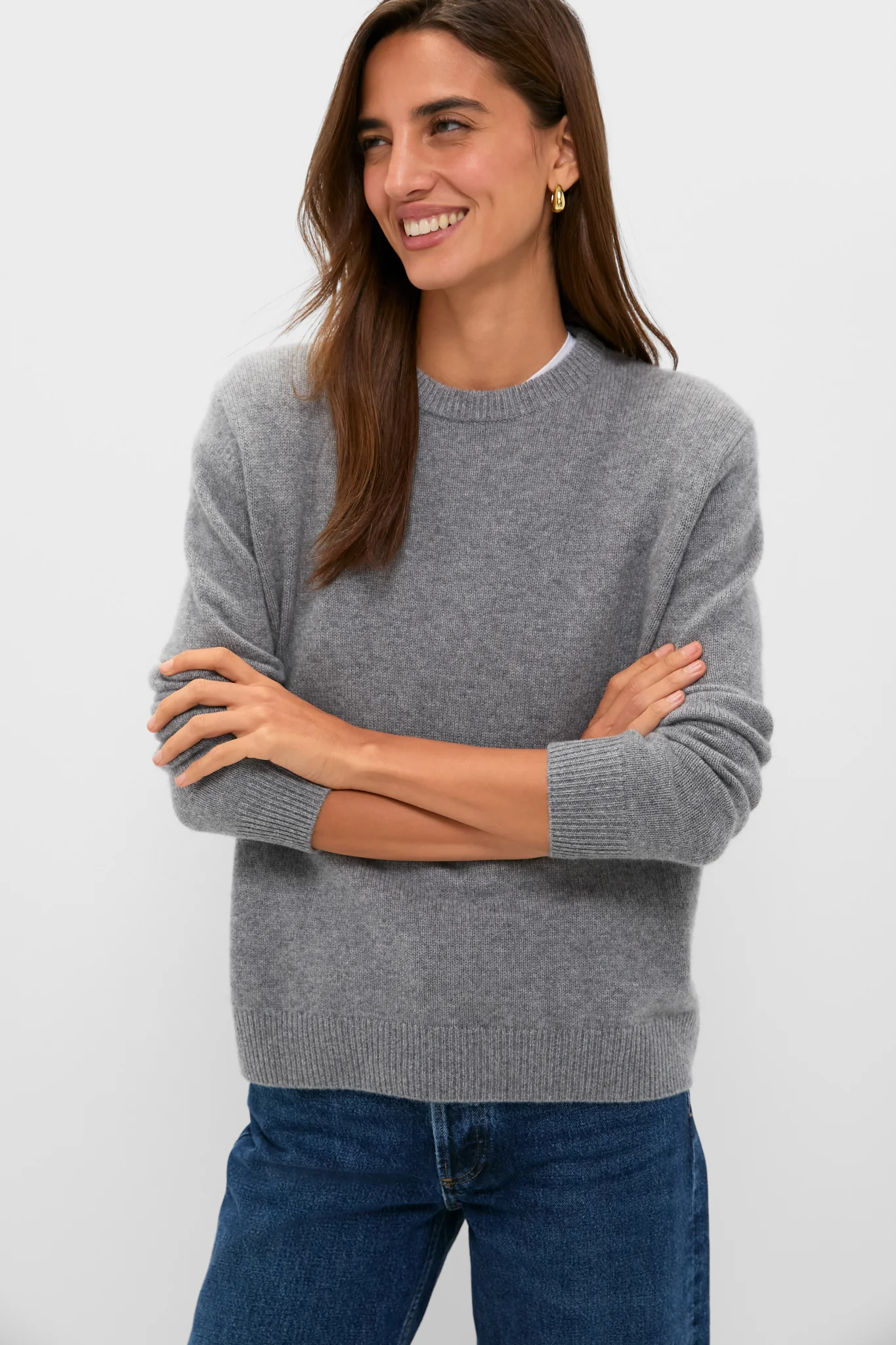 Shadow Gray Bodie Cashmere Boyfriend Crewneck - Image 6