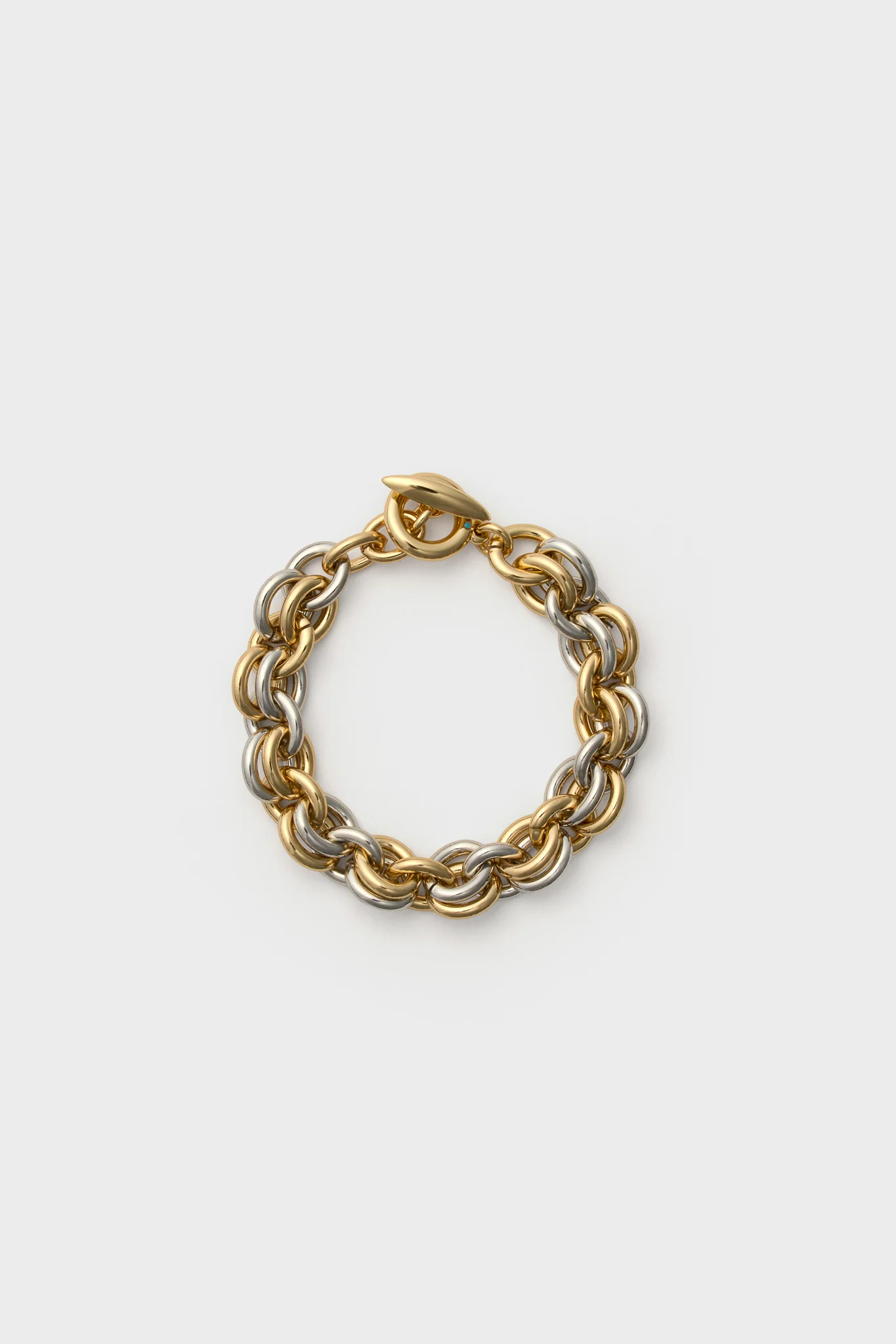 Shiny Gold and Dark Silver Lush Link Bracelet