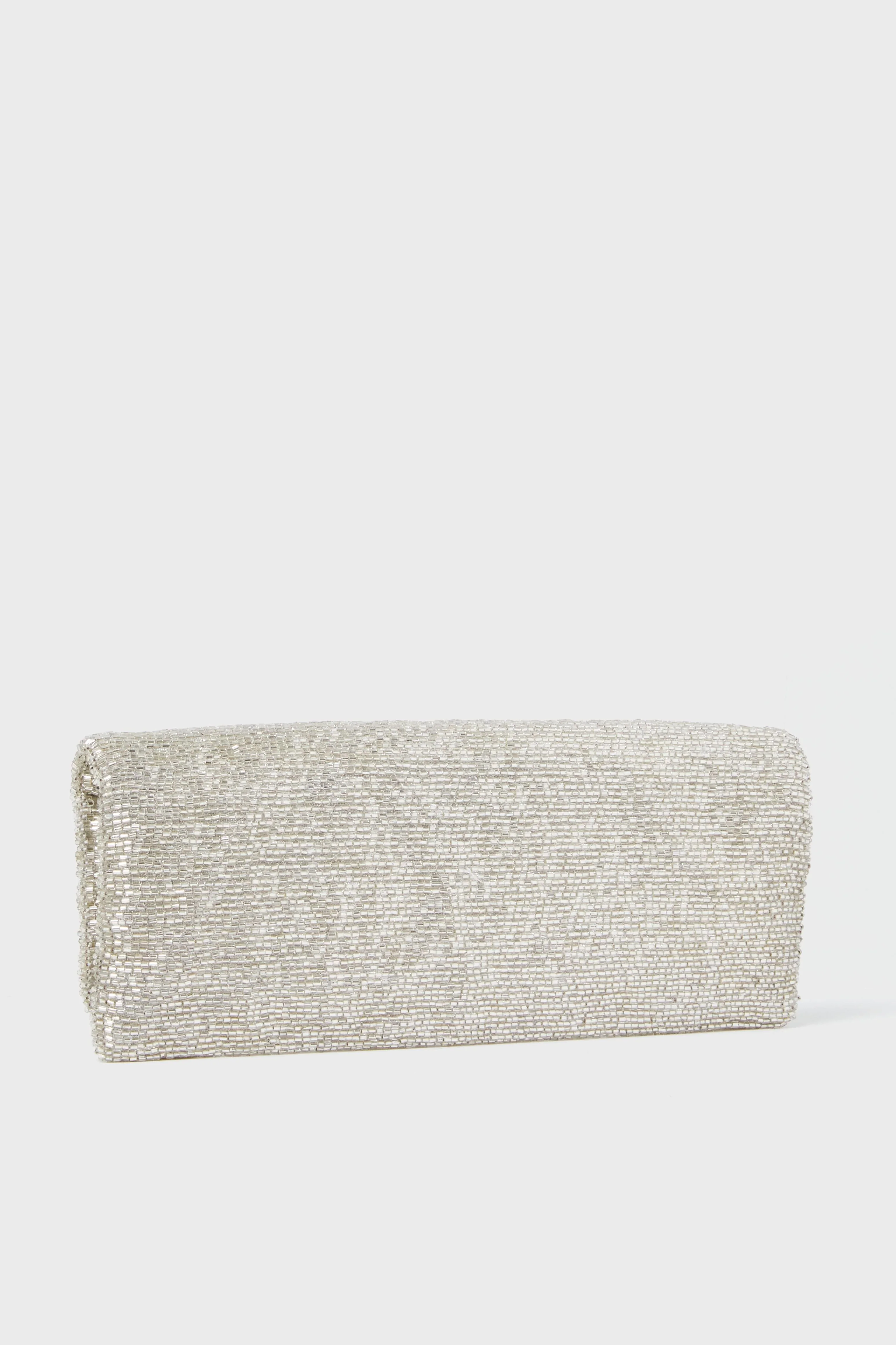Silver Beaded Clutch - Image 4