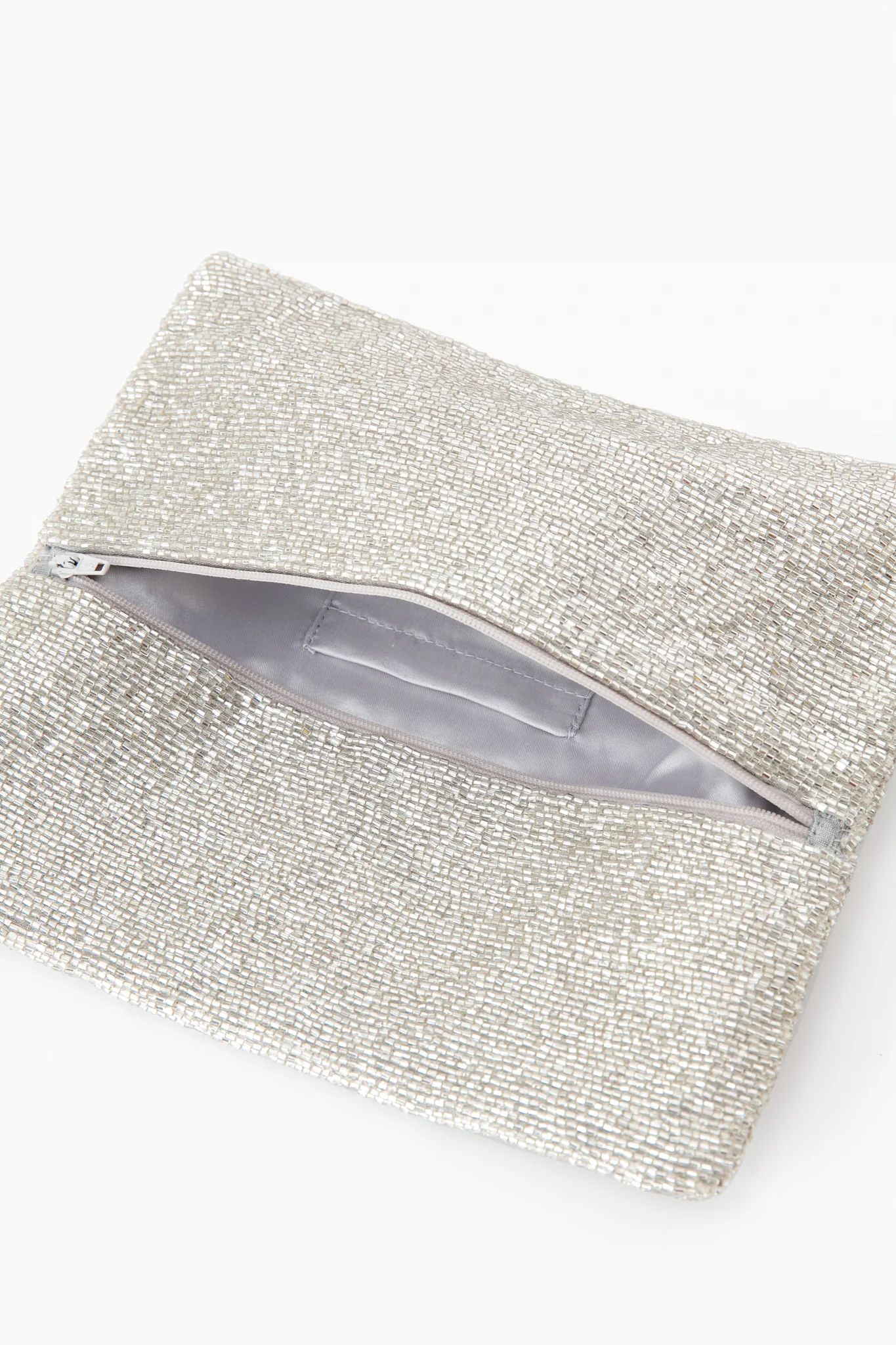 Silver Beaded Clutch - Image 5
