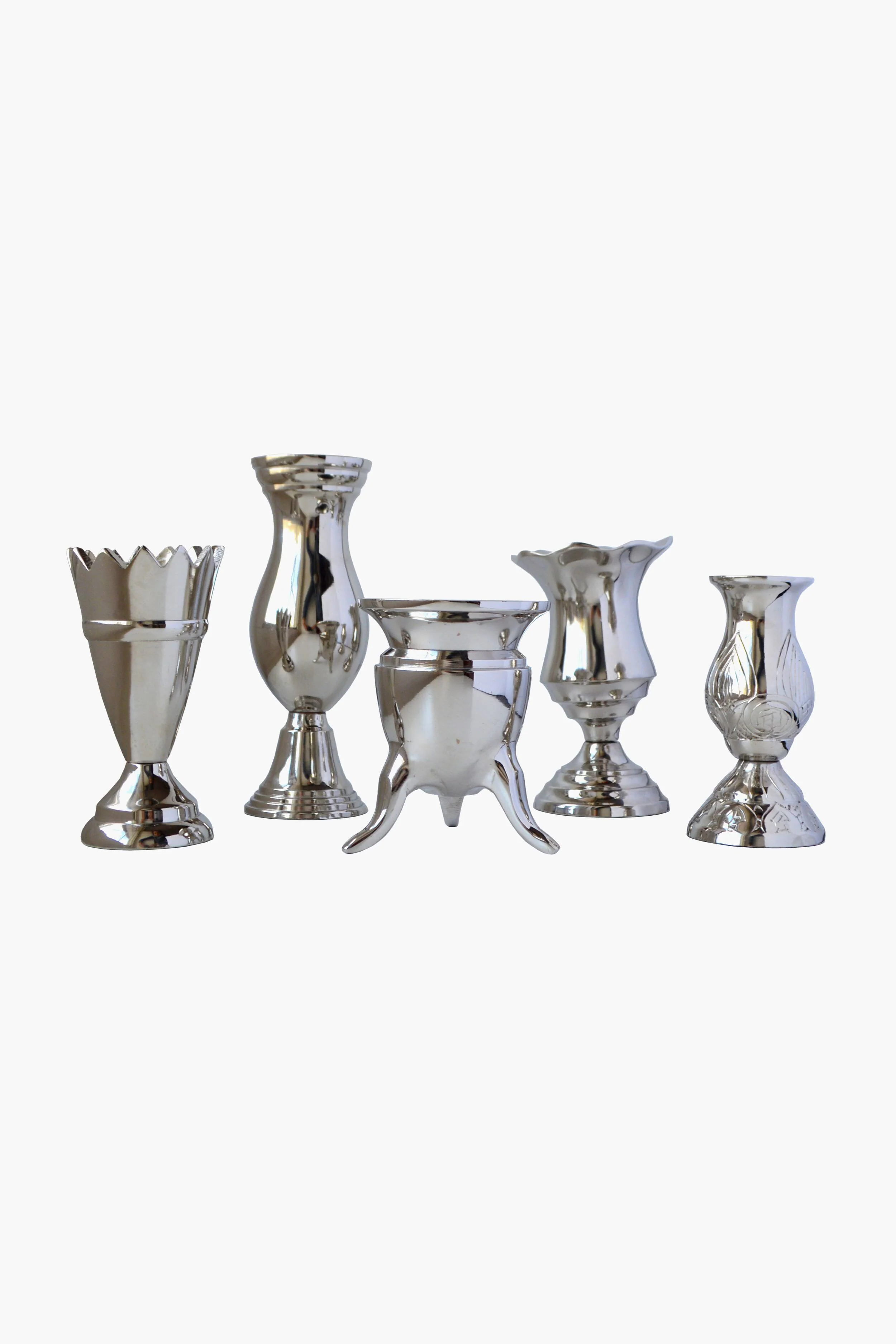 Silver Bud Vases Set of 5
