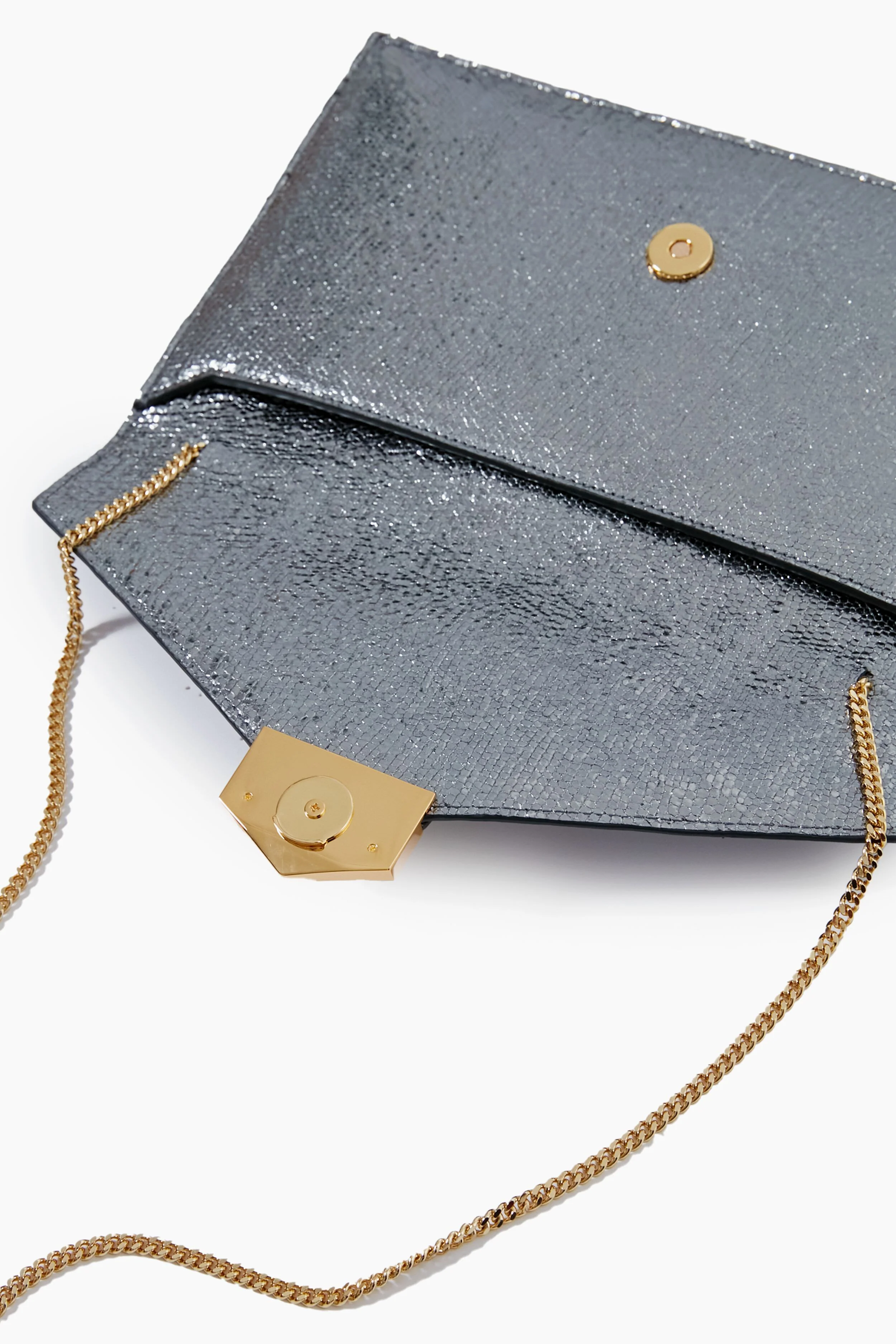 Silver Metallic London Clutch - Image 4