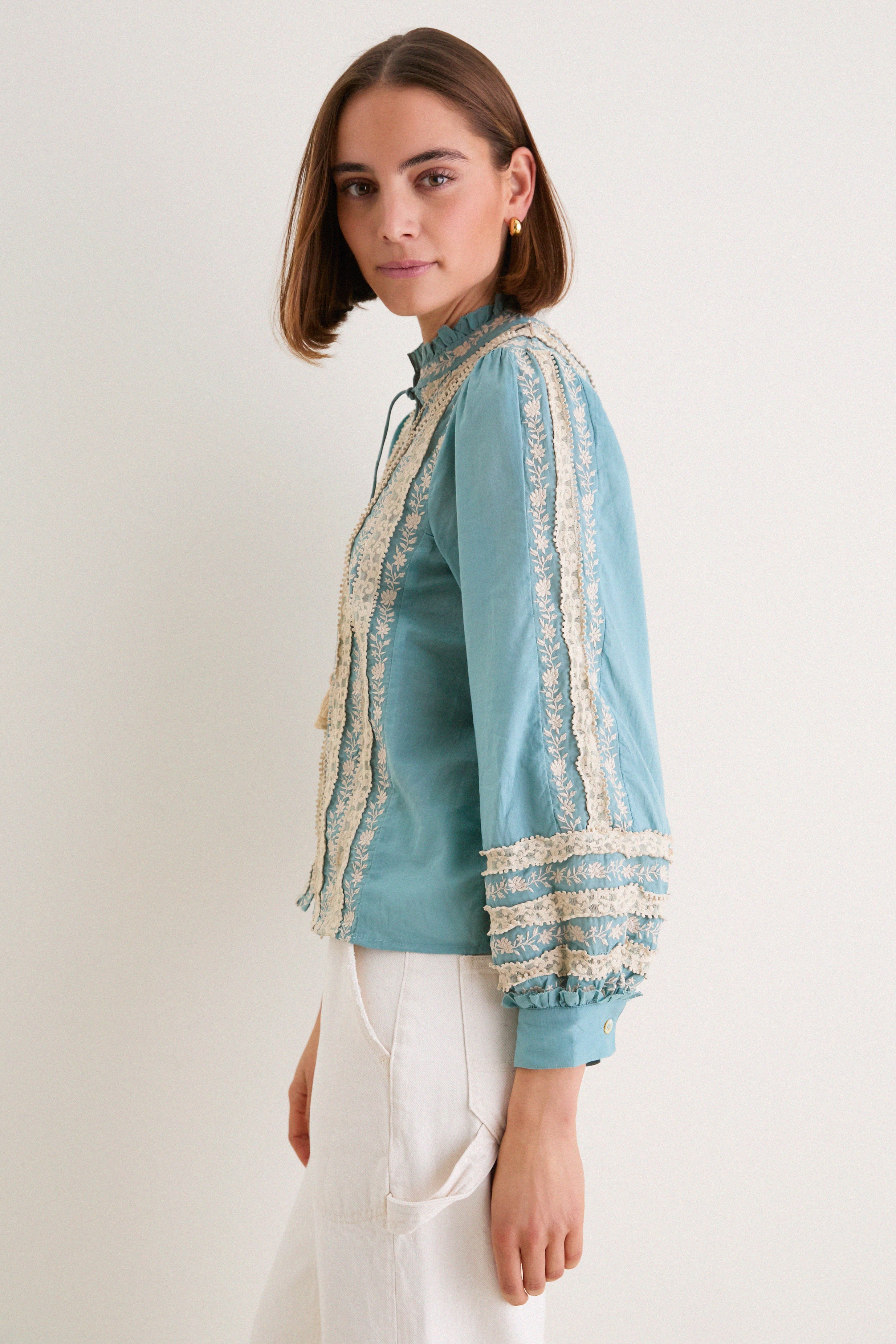 Sky Kirsten Print Long Sleeve Top - Image 3