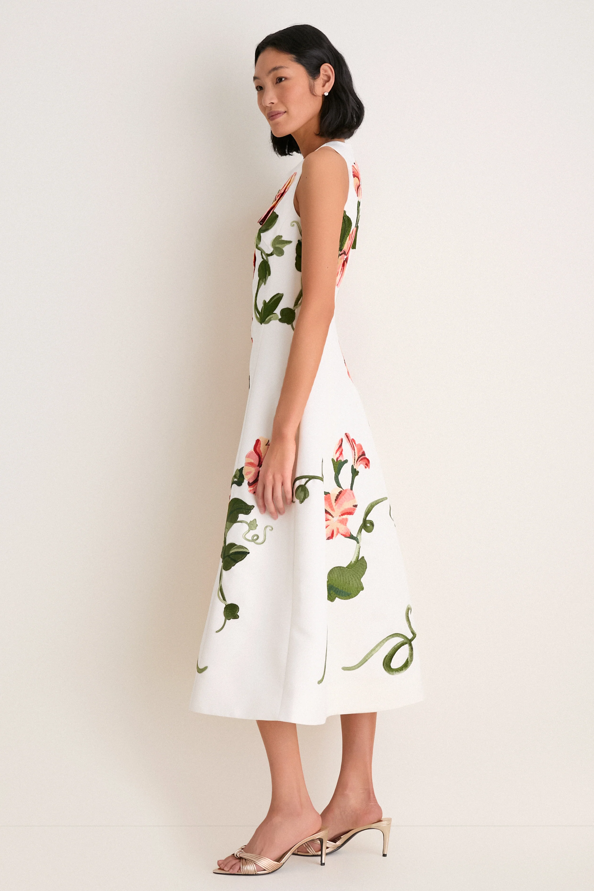 Snow Vine Print Cleo Applique Midi Dress - Image 4