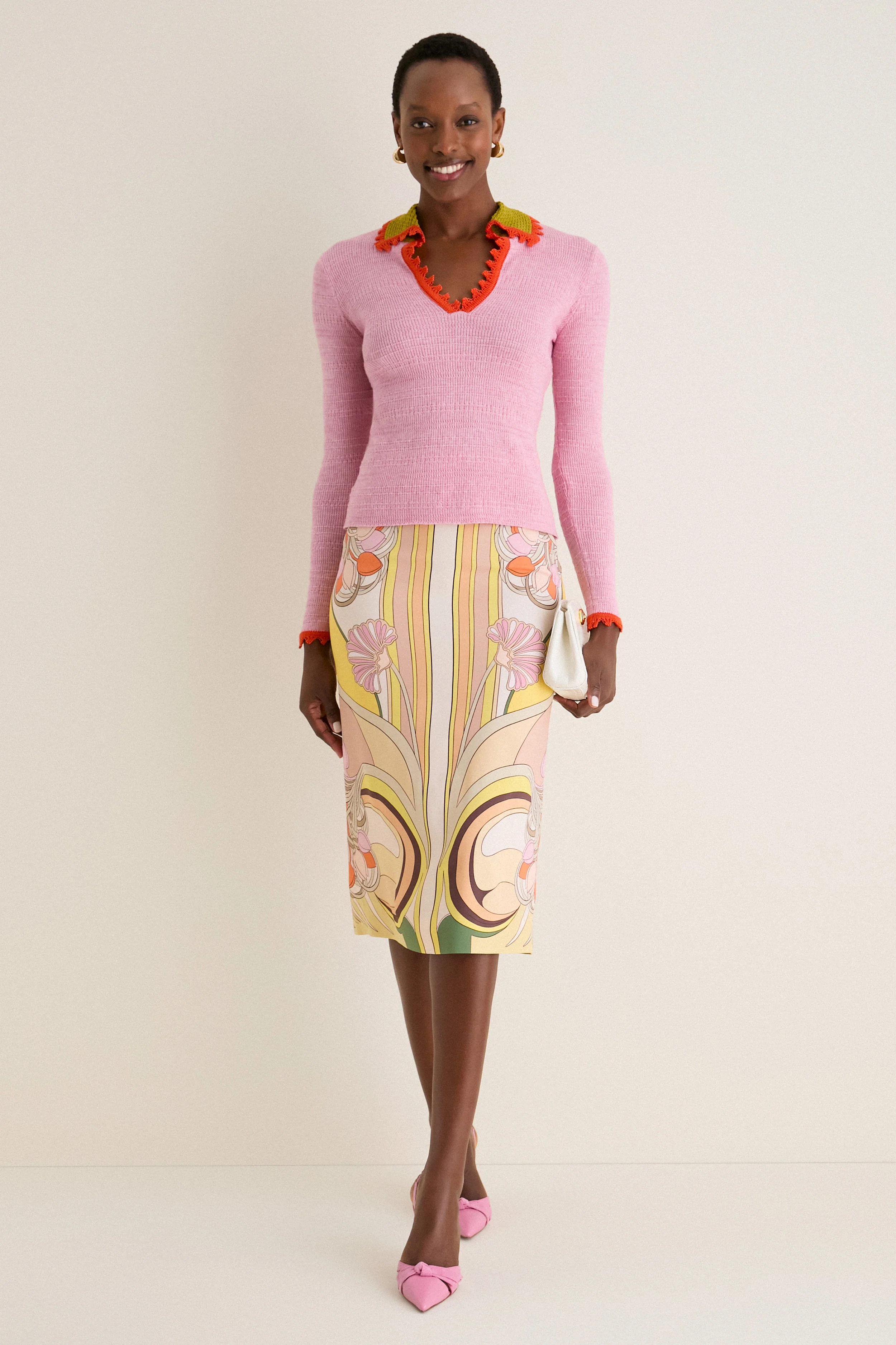 Solid Pink Picket Polo Jumper - Image 7