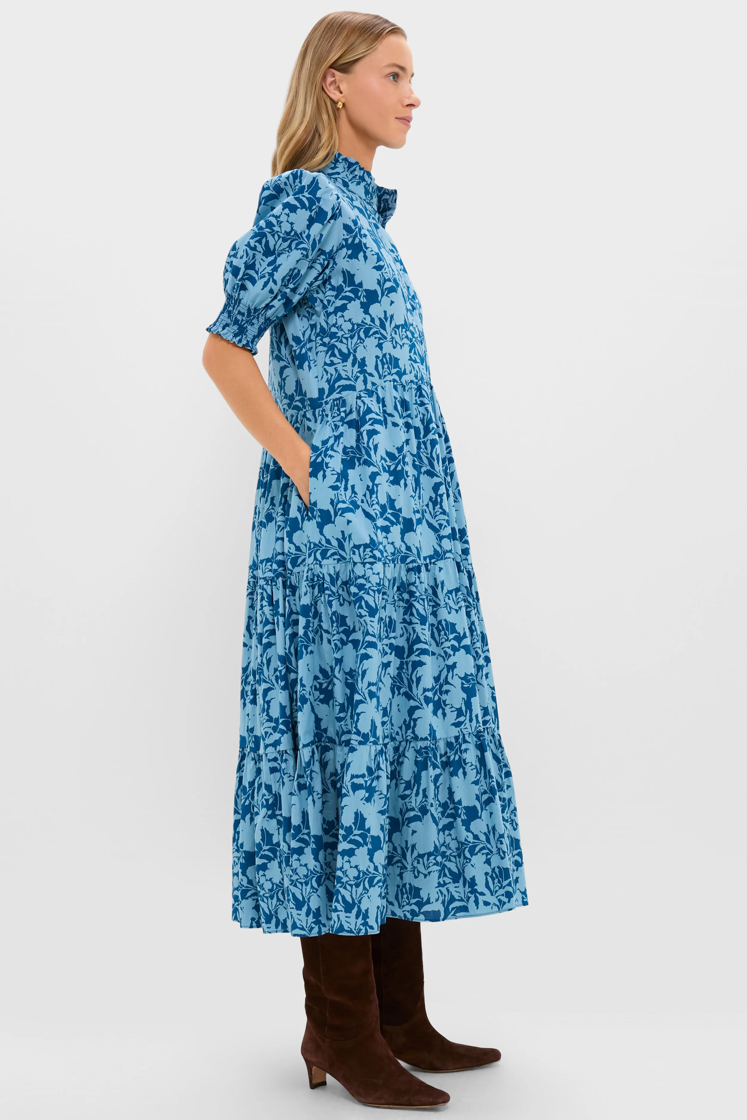 Steel Blue Floral Bennett Maxi Dress - Image 3