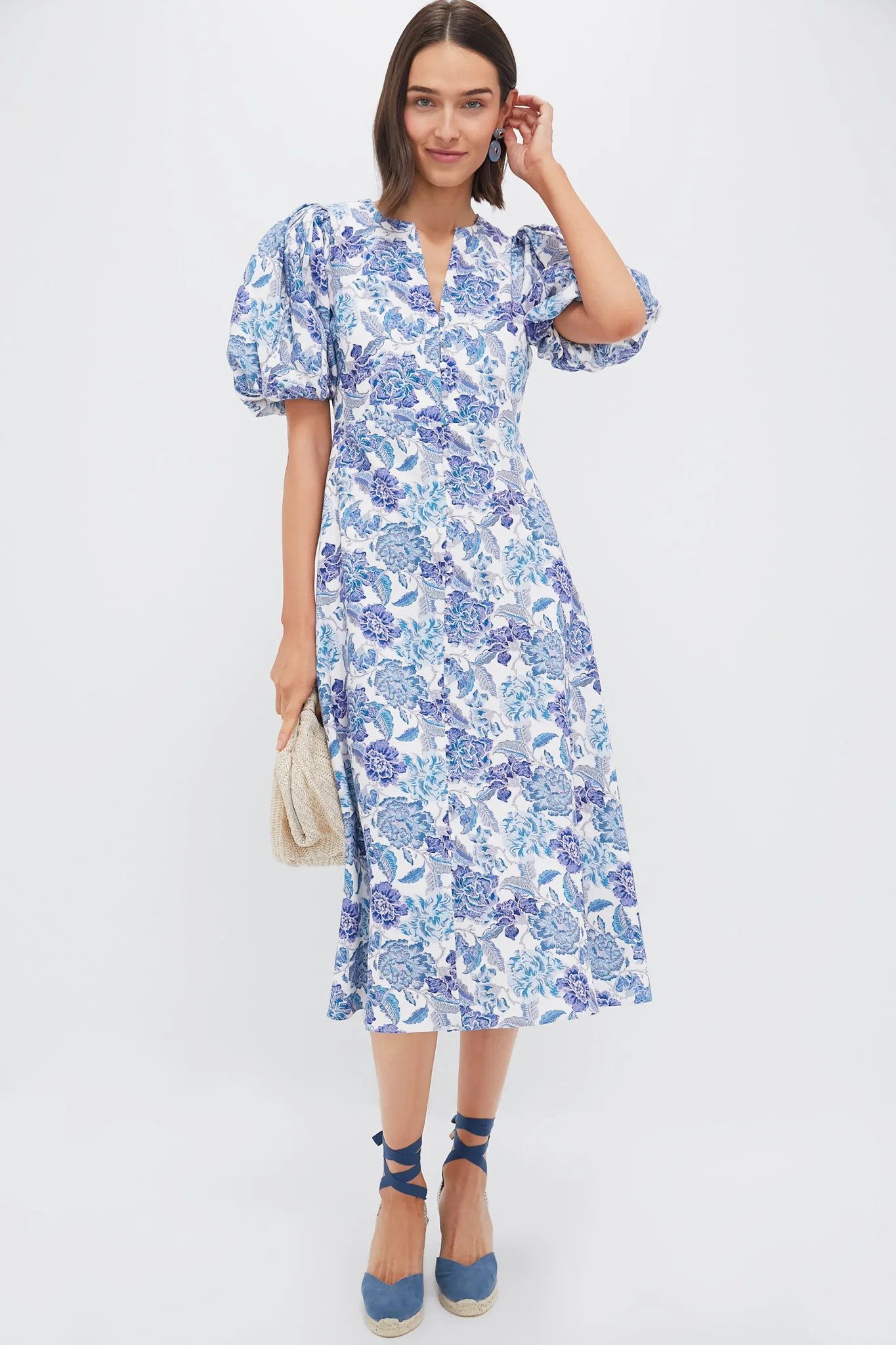 Steel Blue Floral Brody Midi Dress - Image 2