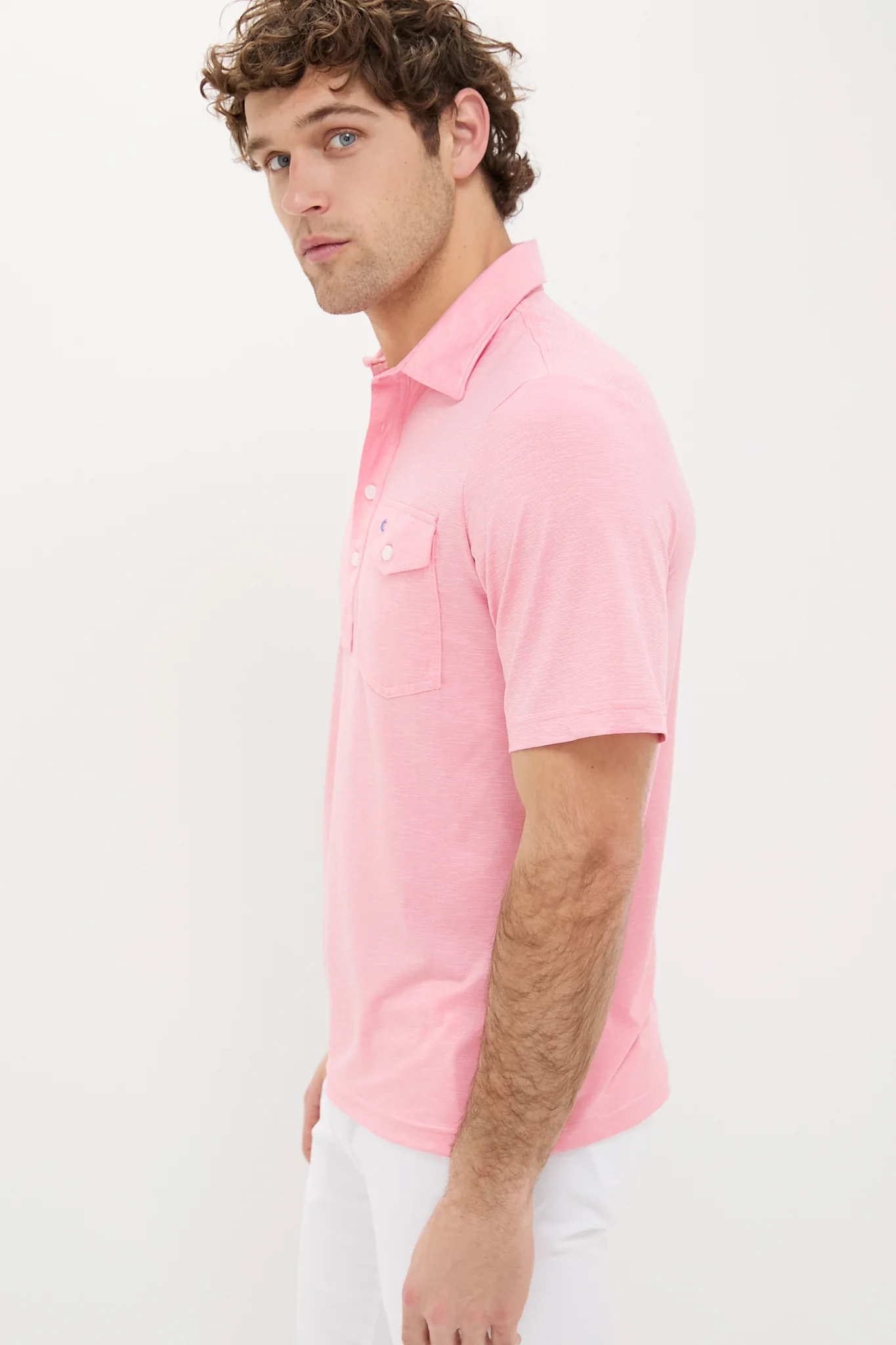 Strawberry Marg Heather Performance Sport Players Shirt - Image 3