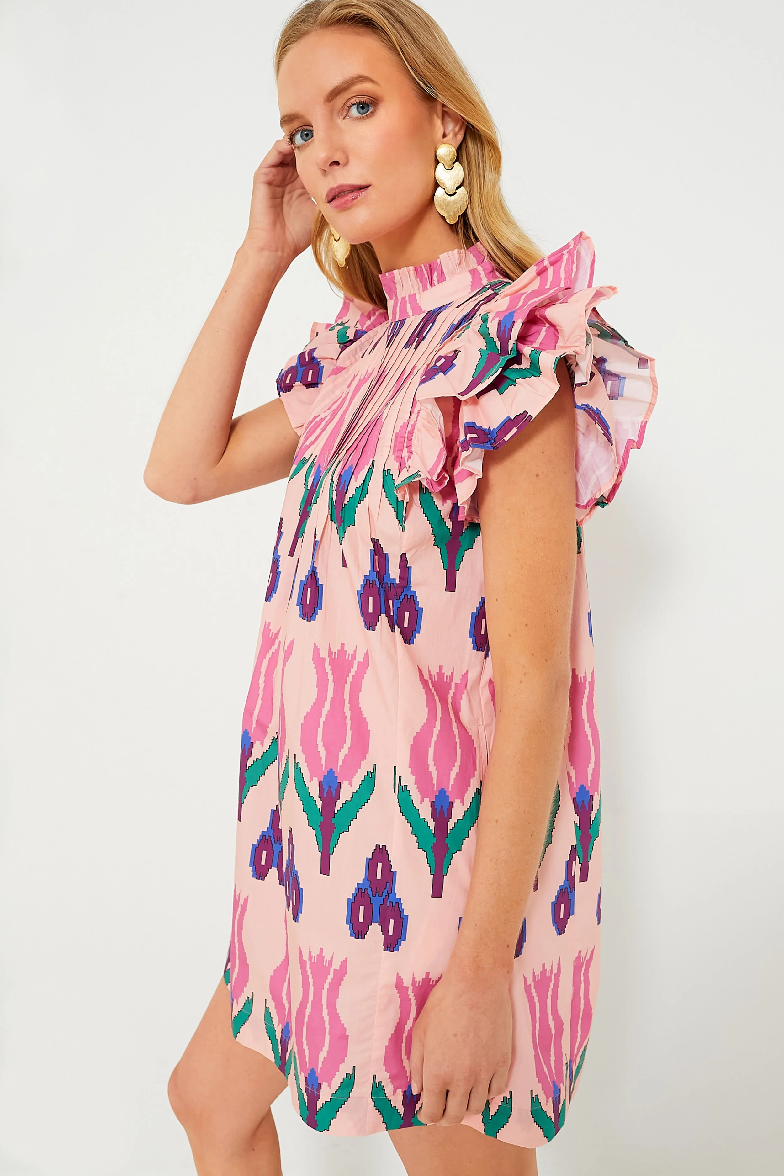Sumba Pink Pintuck Flirty Dress - Image 3