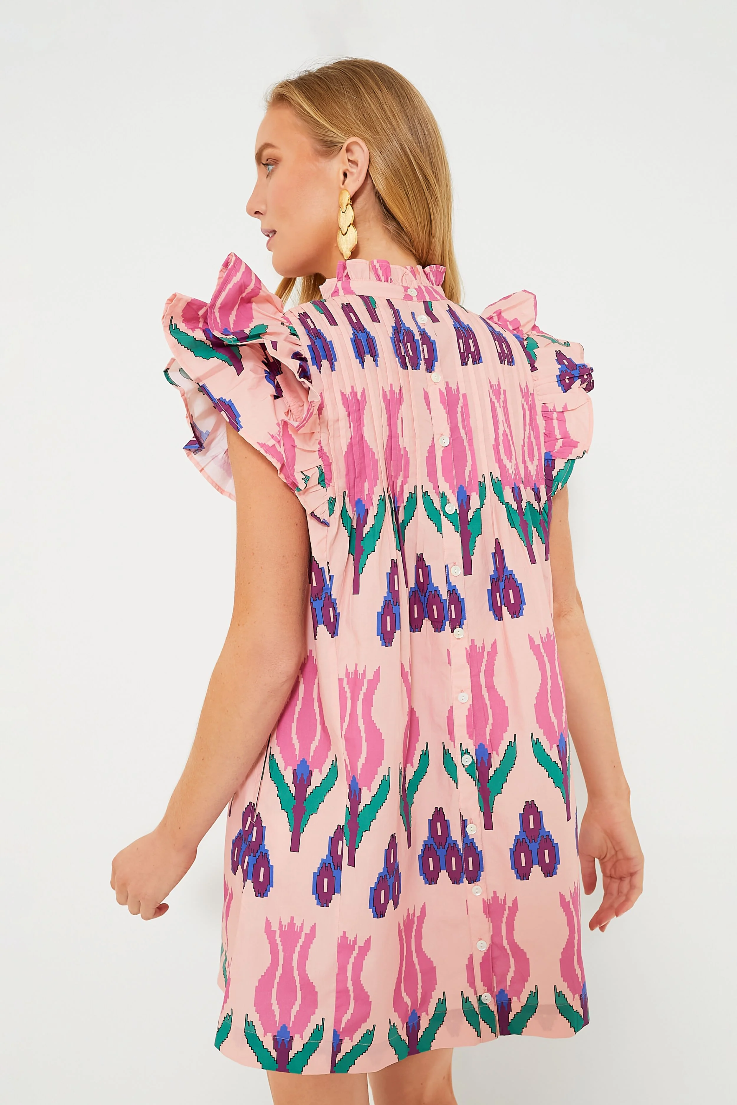 Sumba Pink Pintuck Flirty Dress - Image 4