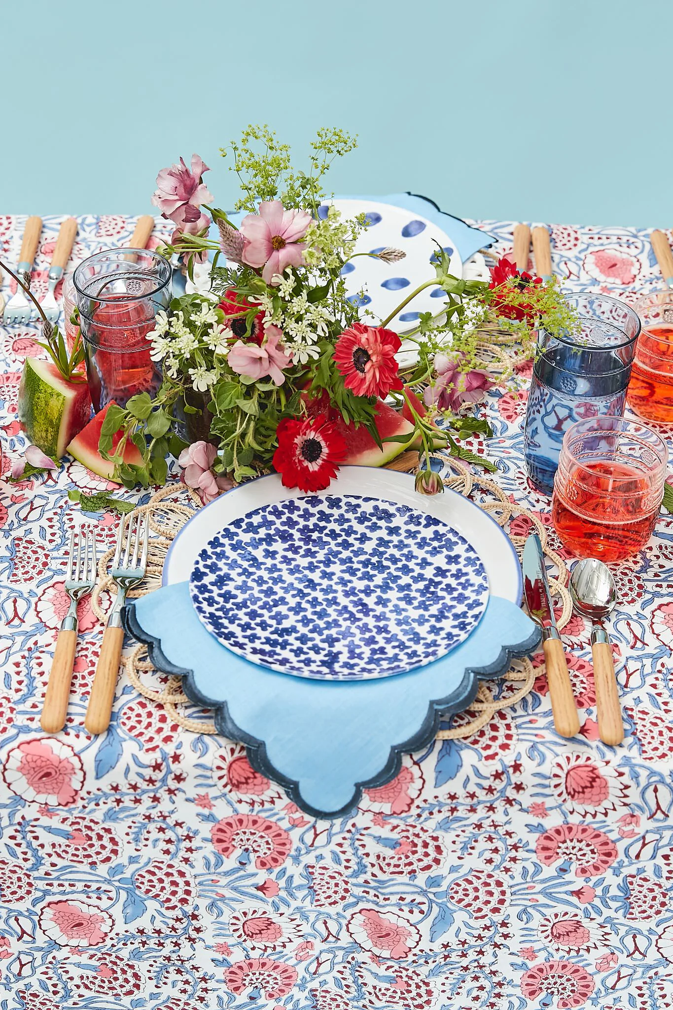 Sunset Poppy Vines Tablecloth - Image 2