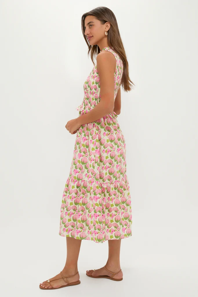 Sweet Pea Floral Smocked Seaton Midi Dress - Image 3