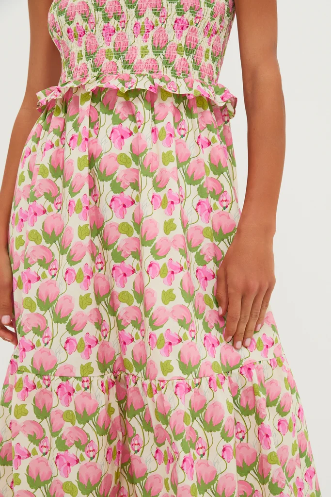 Sweet Pea Floral Smocked Seaton Midi Dress - Image 6