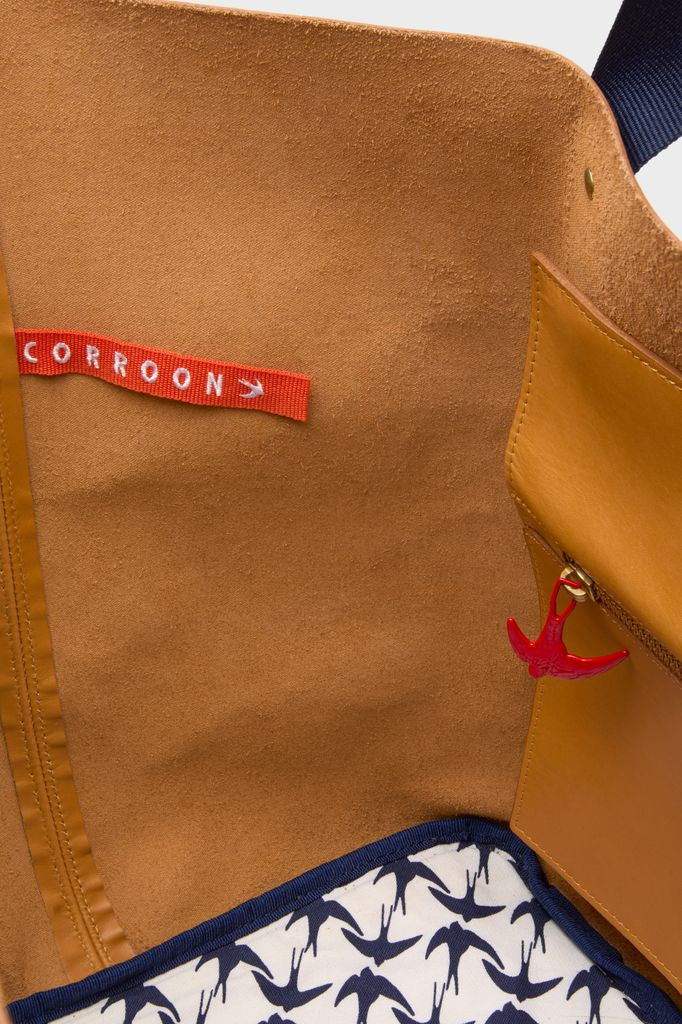 Tan Big Daddy Tote with Red Monogram - Image 5