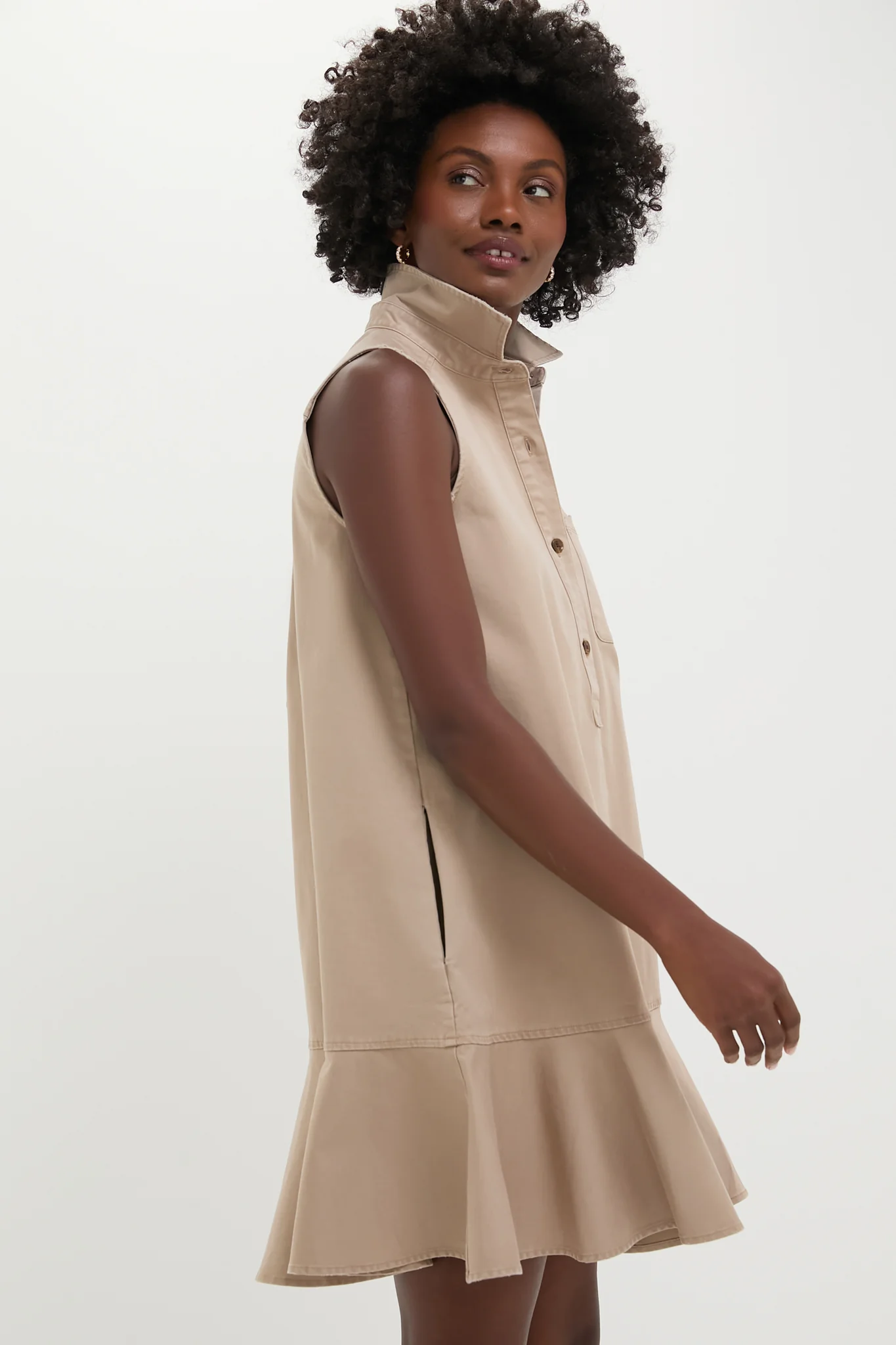 Tan Khaki Sleeveless Callahan Dress - Image 3