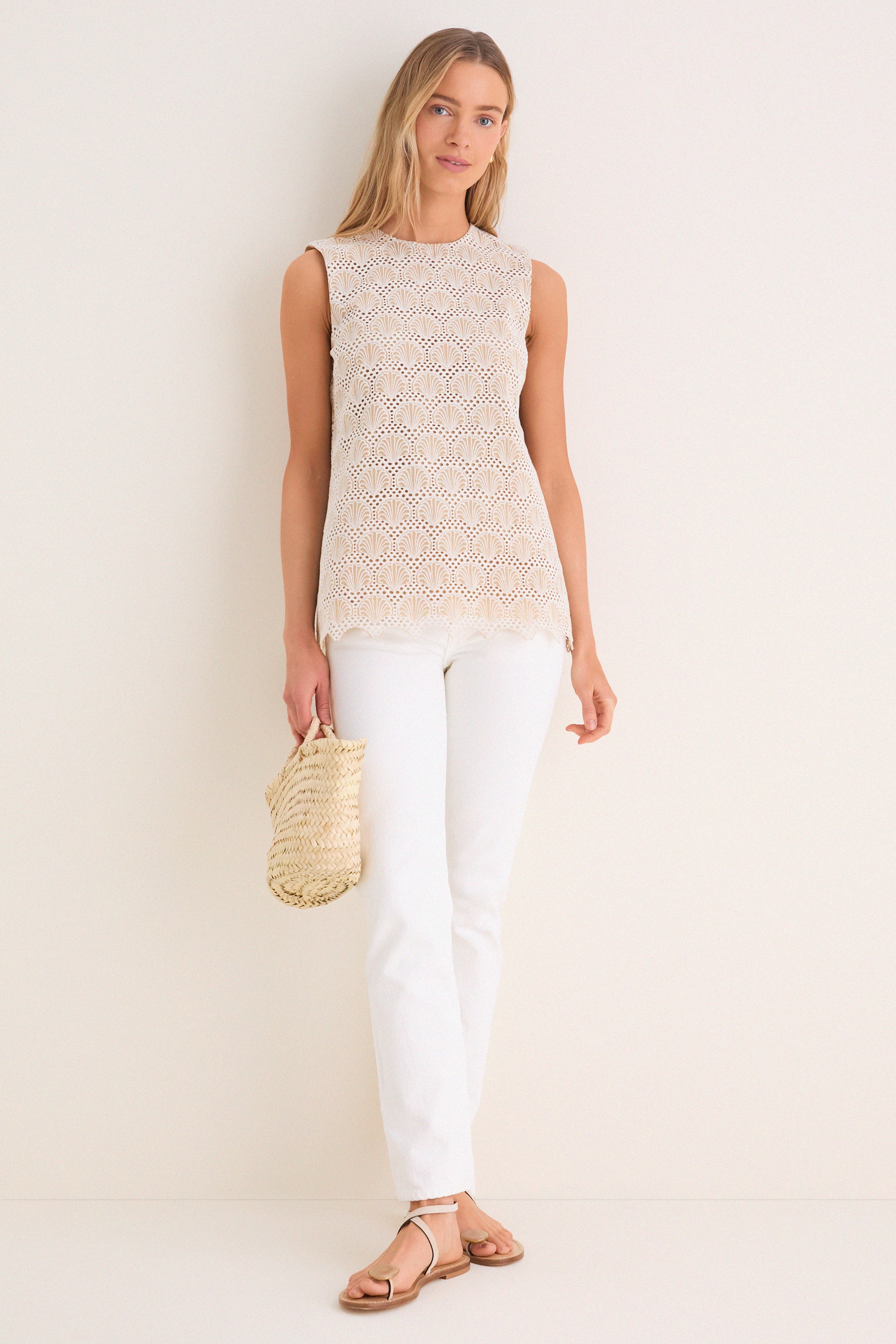 Tan Seashell Eyelet Sandy Tank - Image 7