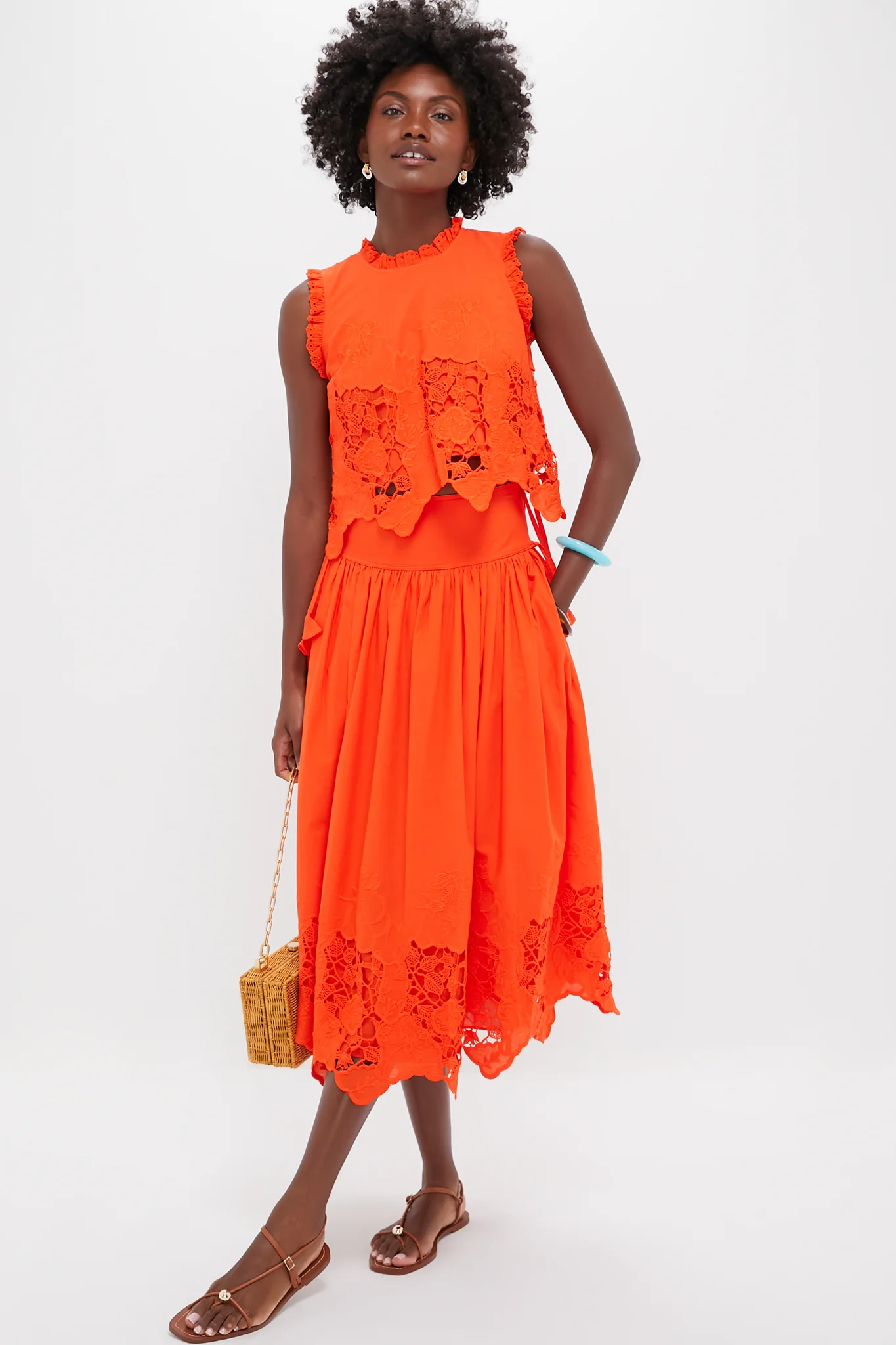 Tangerine Tango Embroidery Francesca Top - Image 2