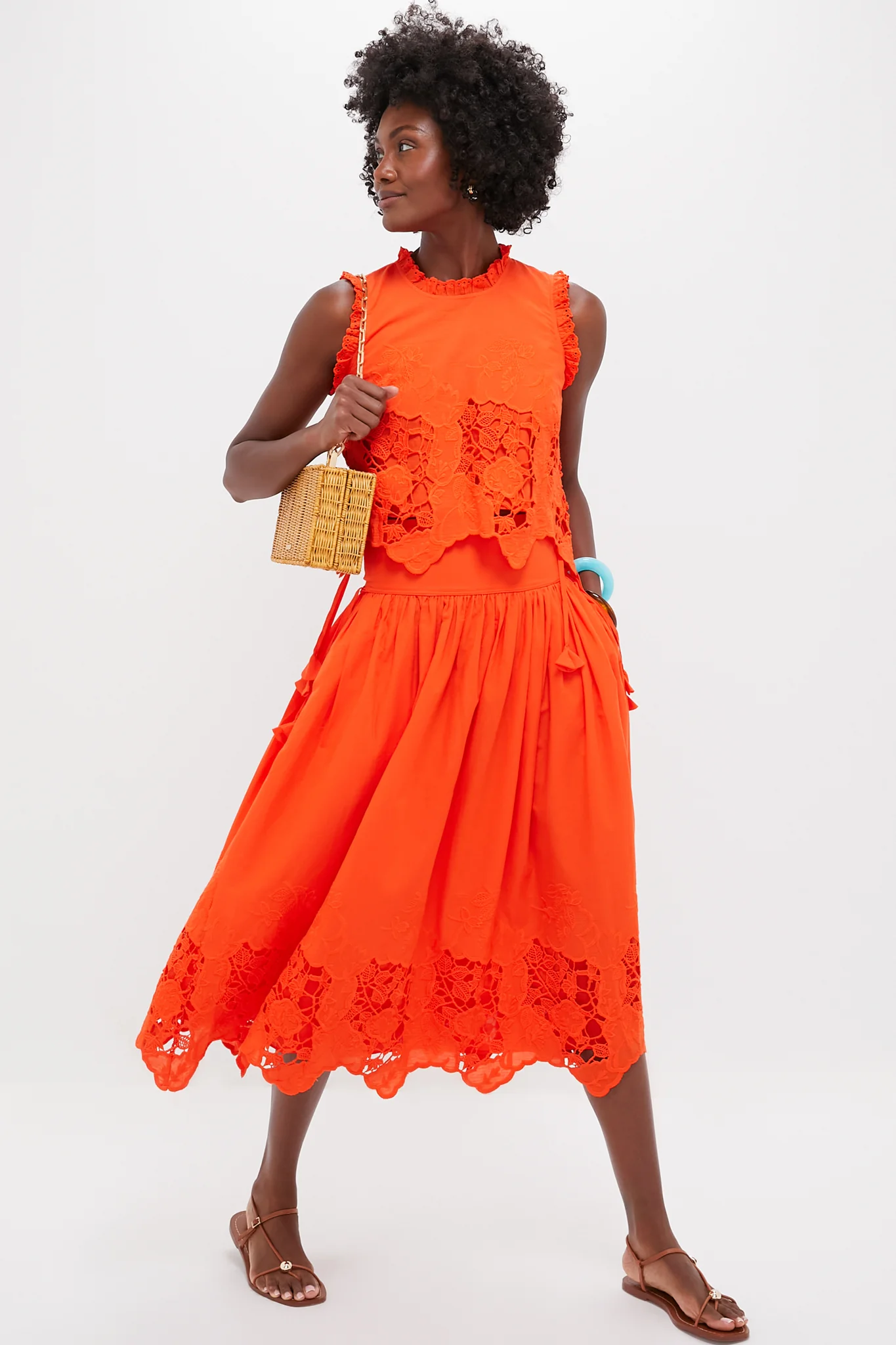Tangerine Tango Embroidery Nathalie Skirt - Image 2