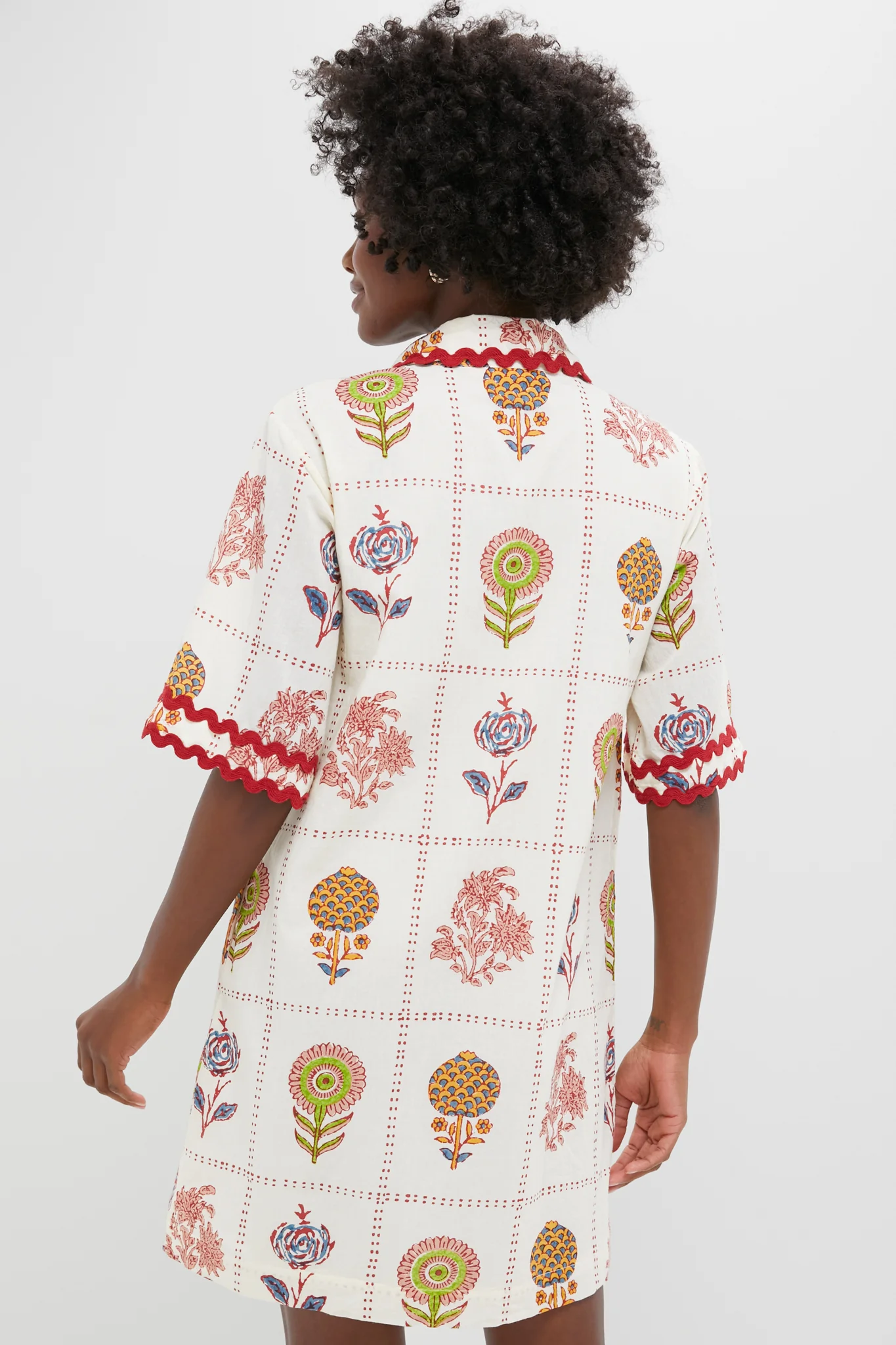 Taormina Cream Collared Mini Shirt Dress - Image 4