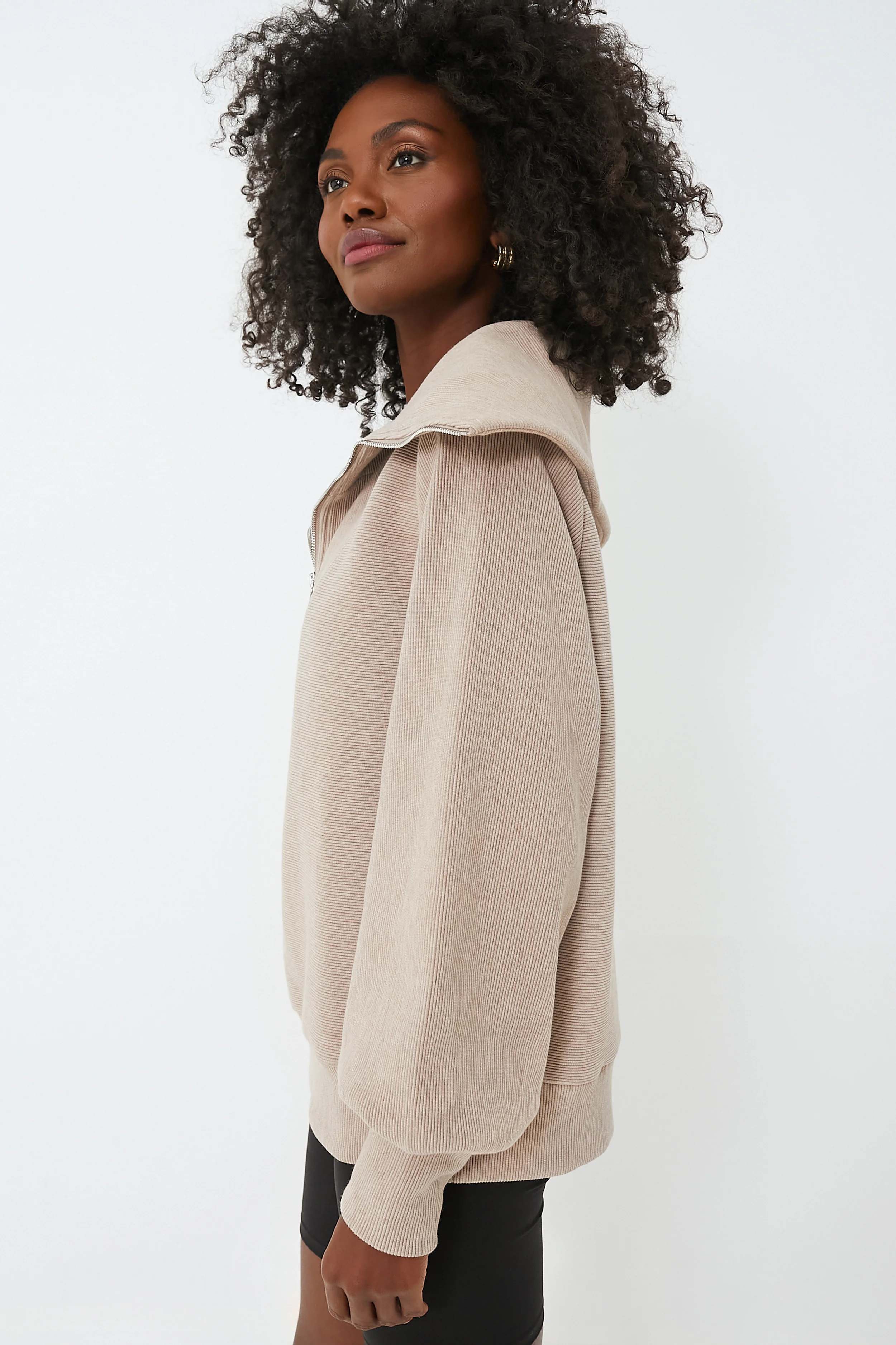Taupe Marl Vine Half Zip - Image 3