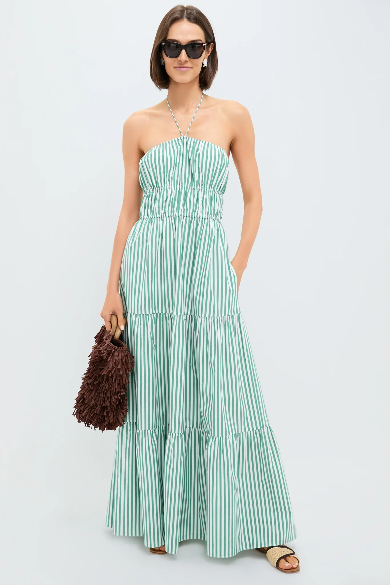 Tennis Green Striped Jodie Dress - Image 2