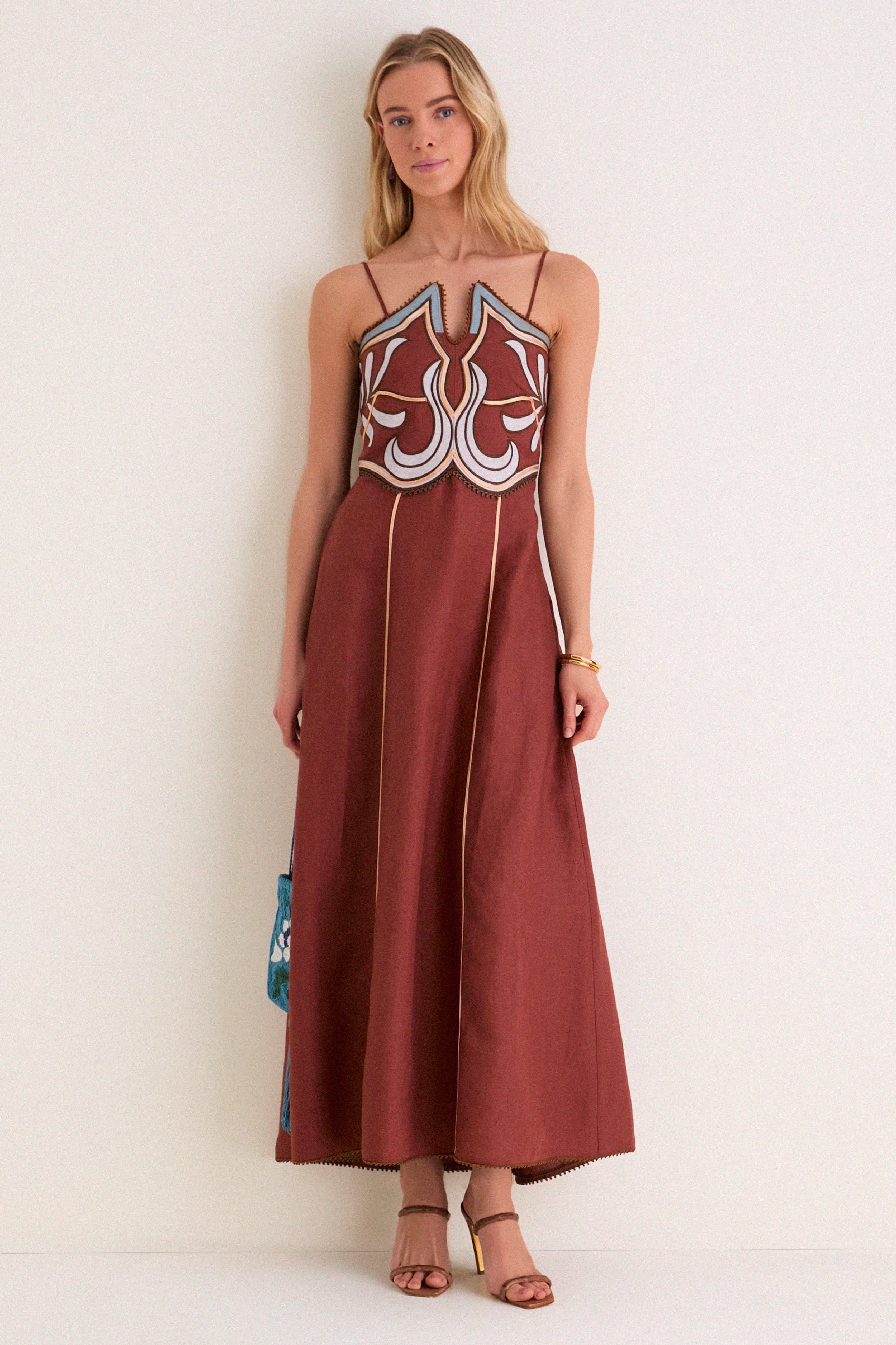 Terracotta Carolina Midi Dress - Image 3