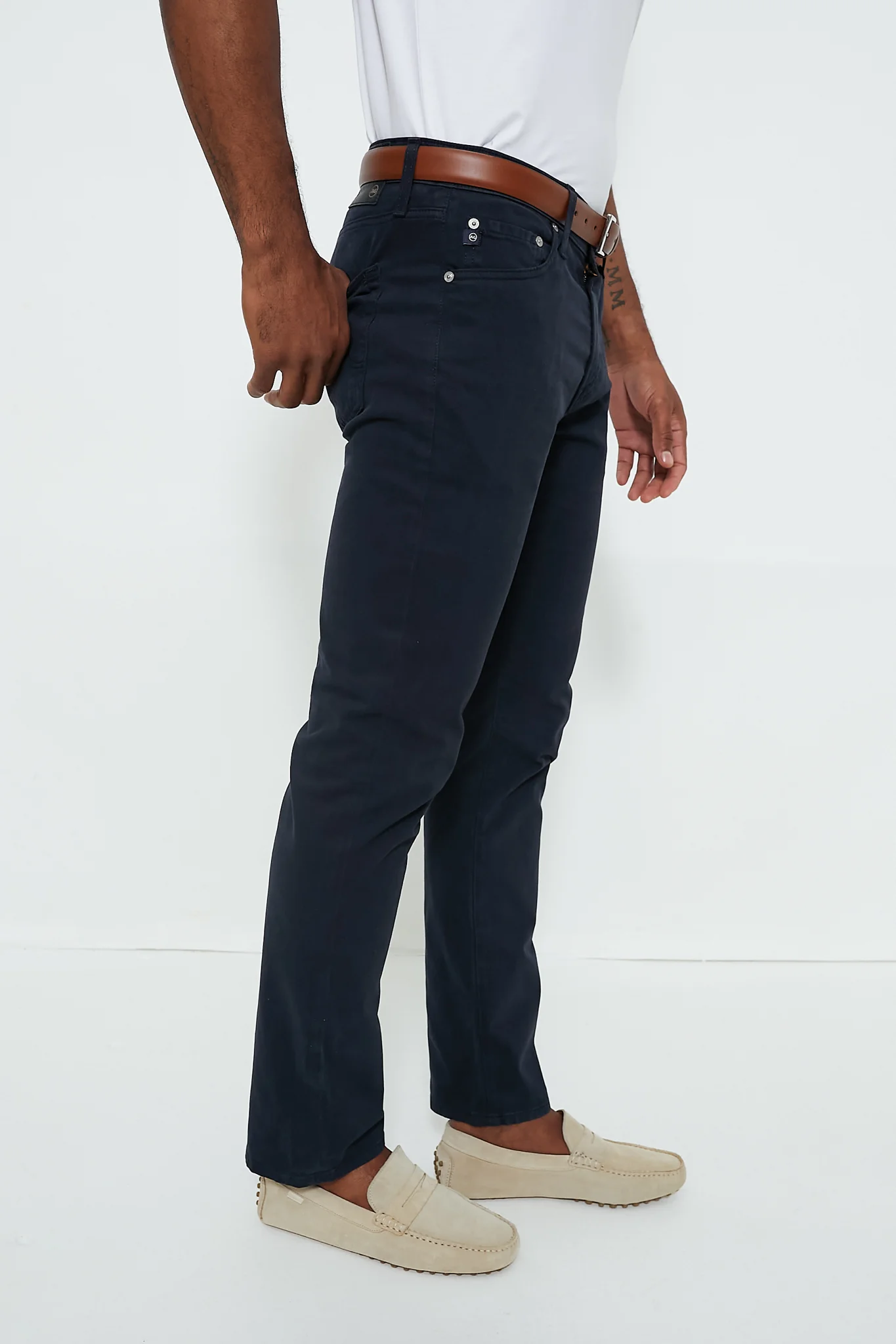 The Graduate in New Navy Sueded Twill (32" Inseam) - Image 3