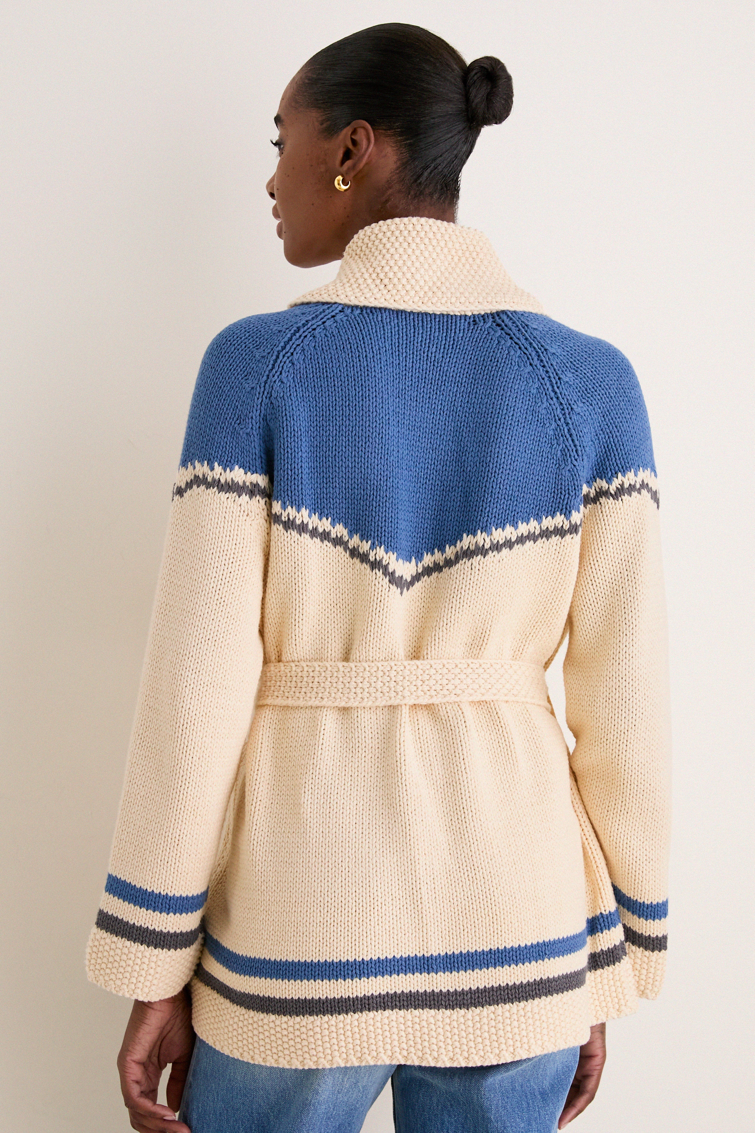 THE GREAT. x Stetson Robin Blue Western Riding Cardigan - Image 4