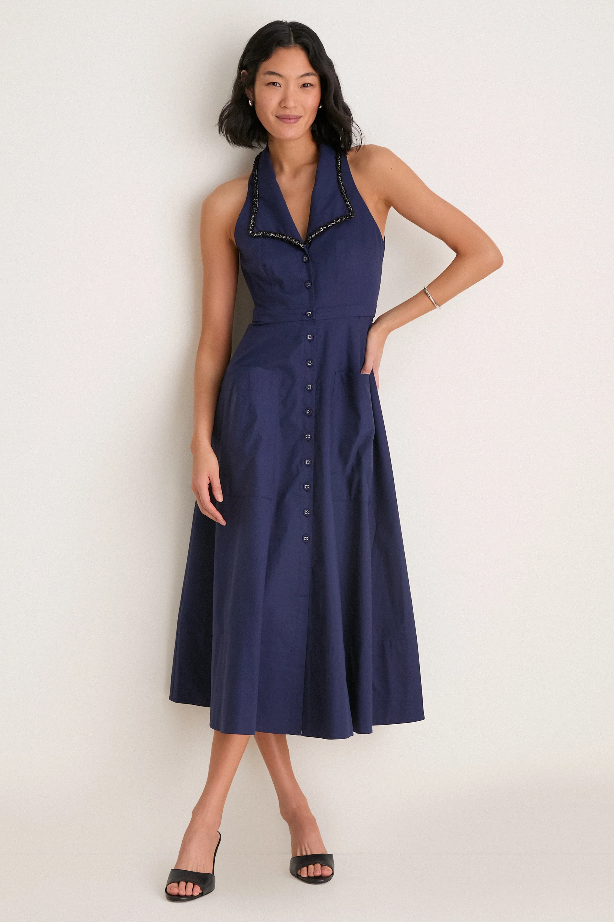 True Navy Jessica Midi Dress