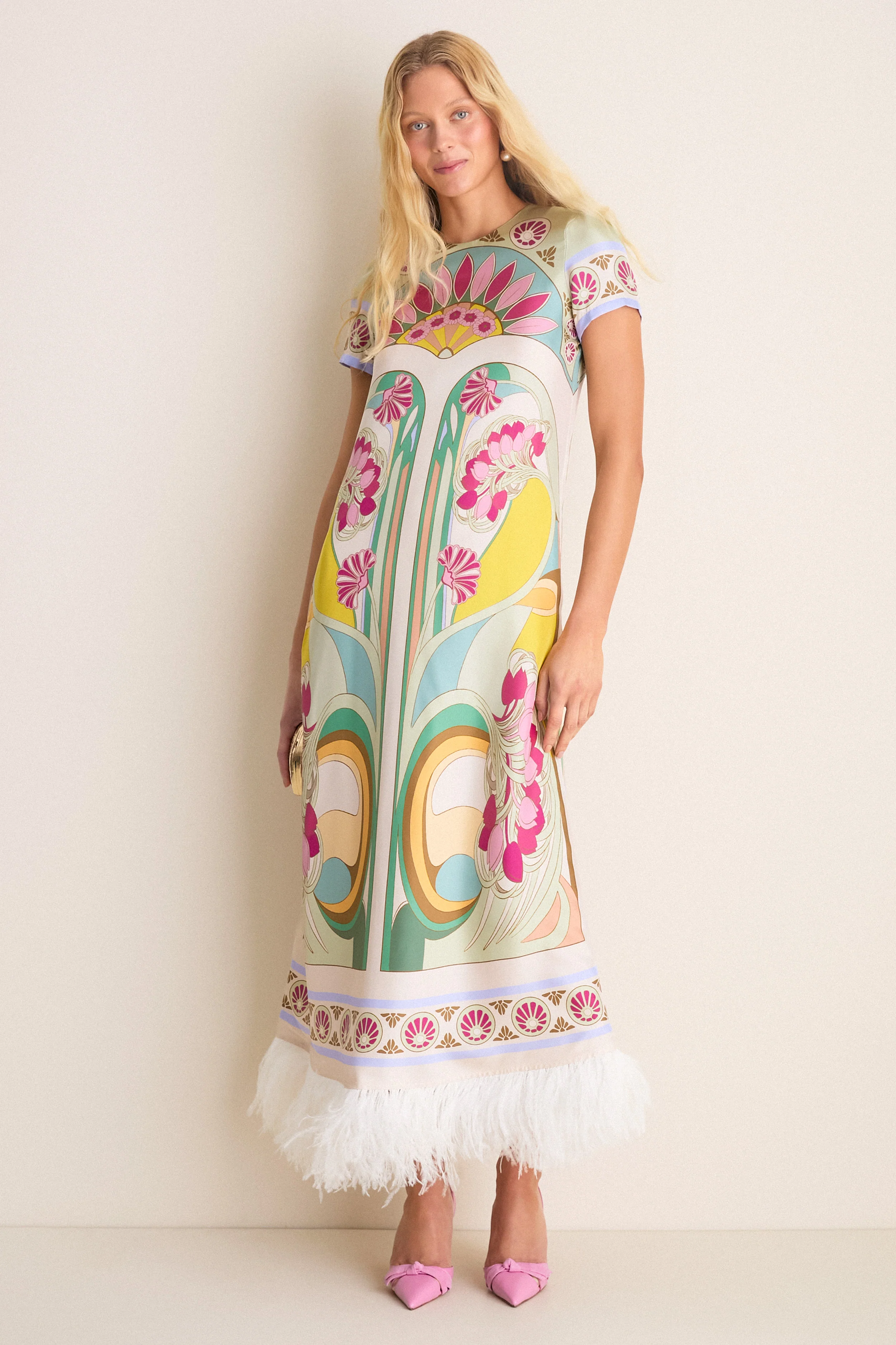 Tulip Placee Swing Dress with Feathers - Image 2