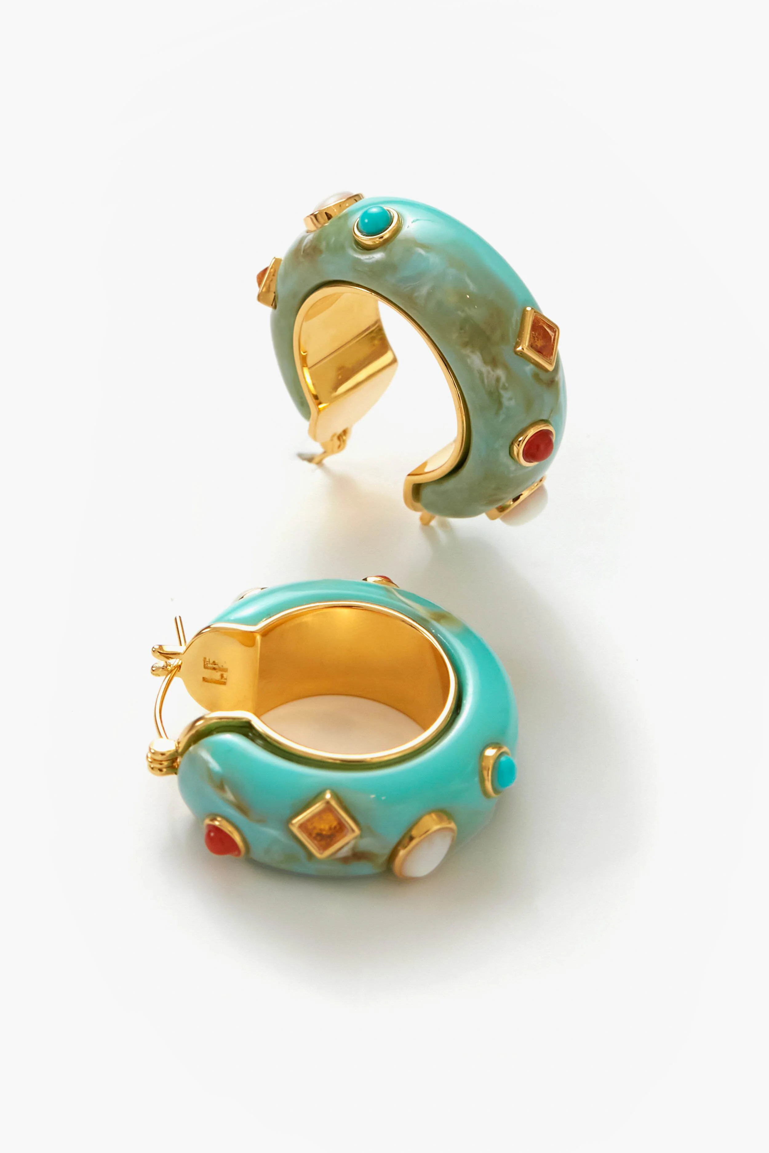 Turquoise La Bomba Hoops