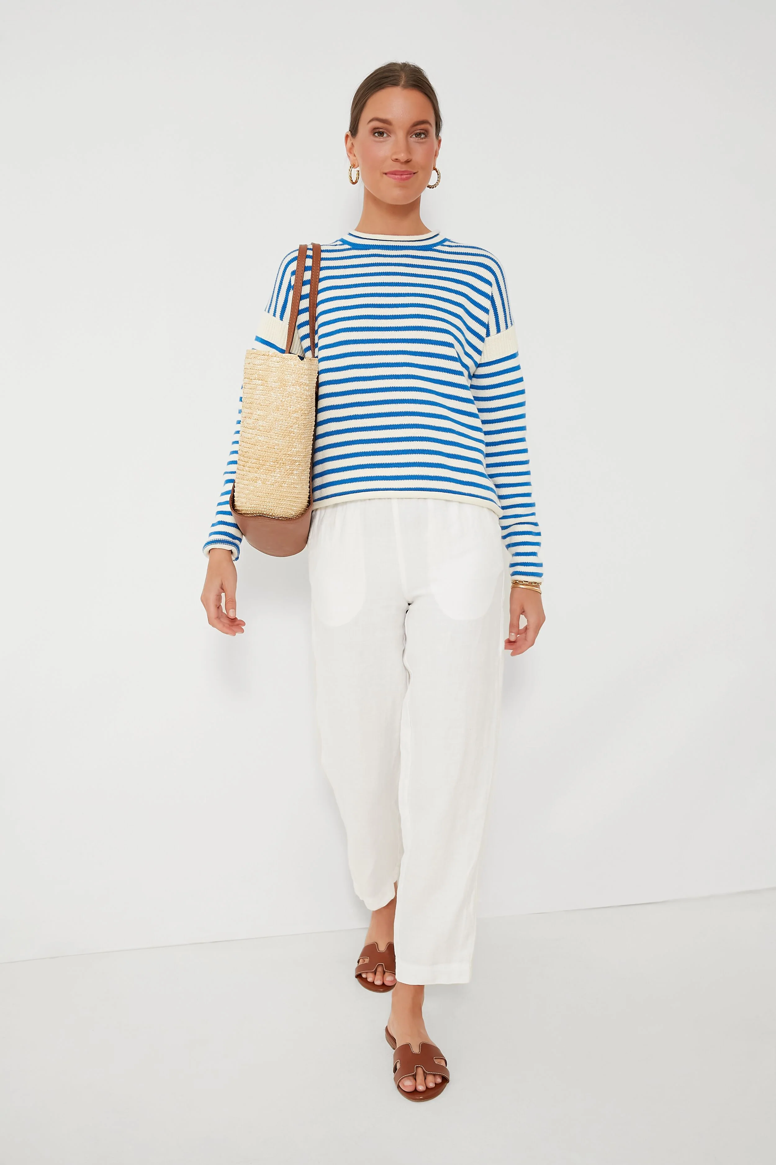 Ultramarine and Ivory Mariner Roll Neck - Image 2