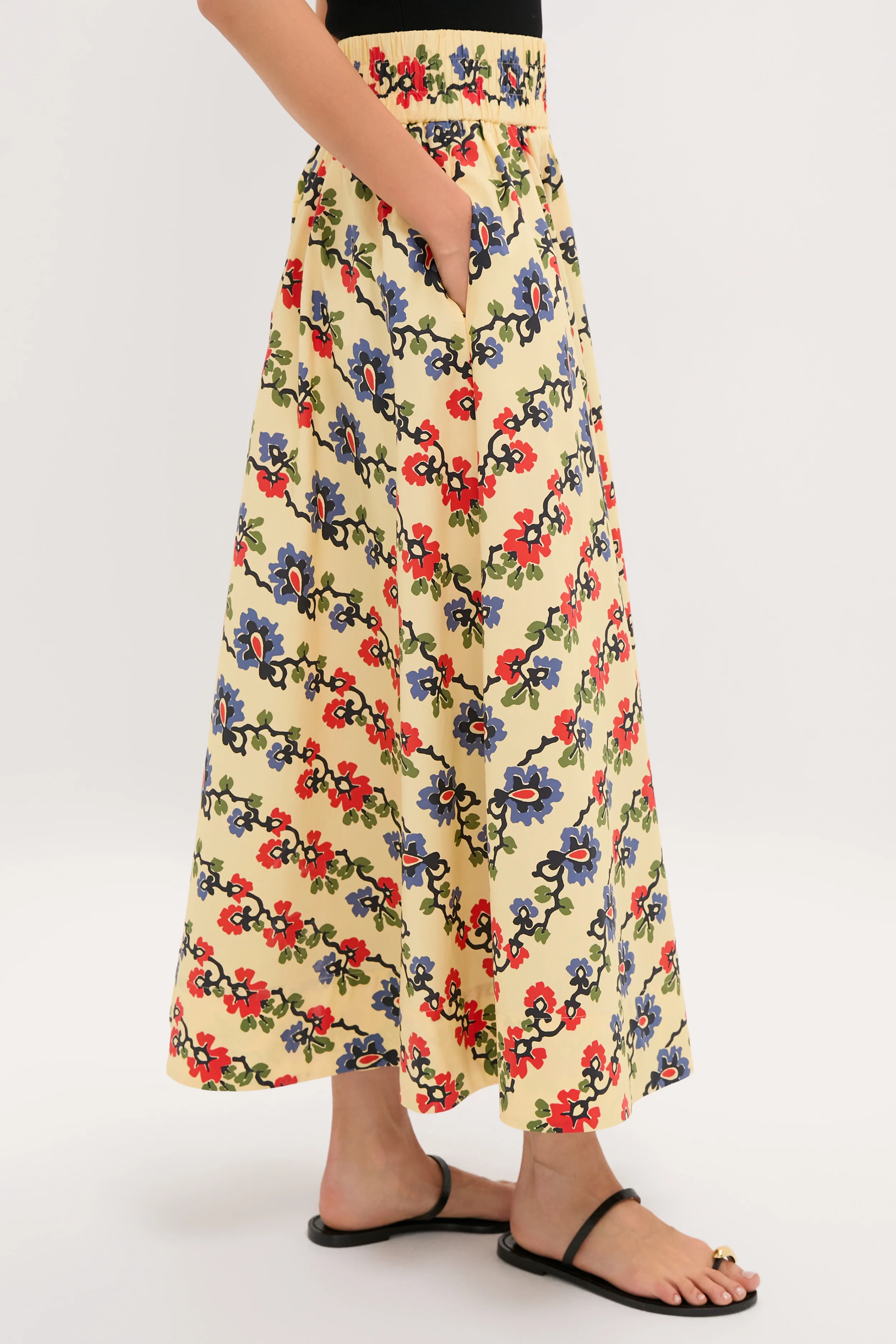 Victory Garden Floral Stripe Myrtle Maxi Skirt - Image 3