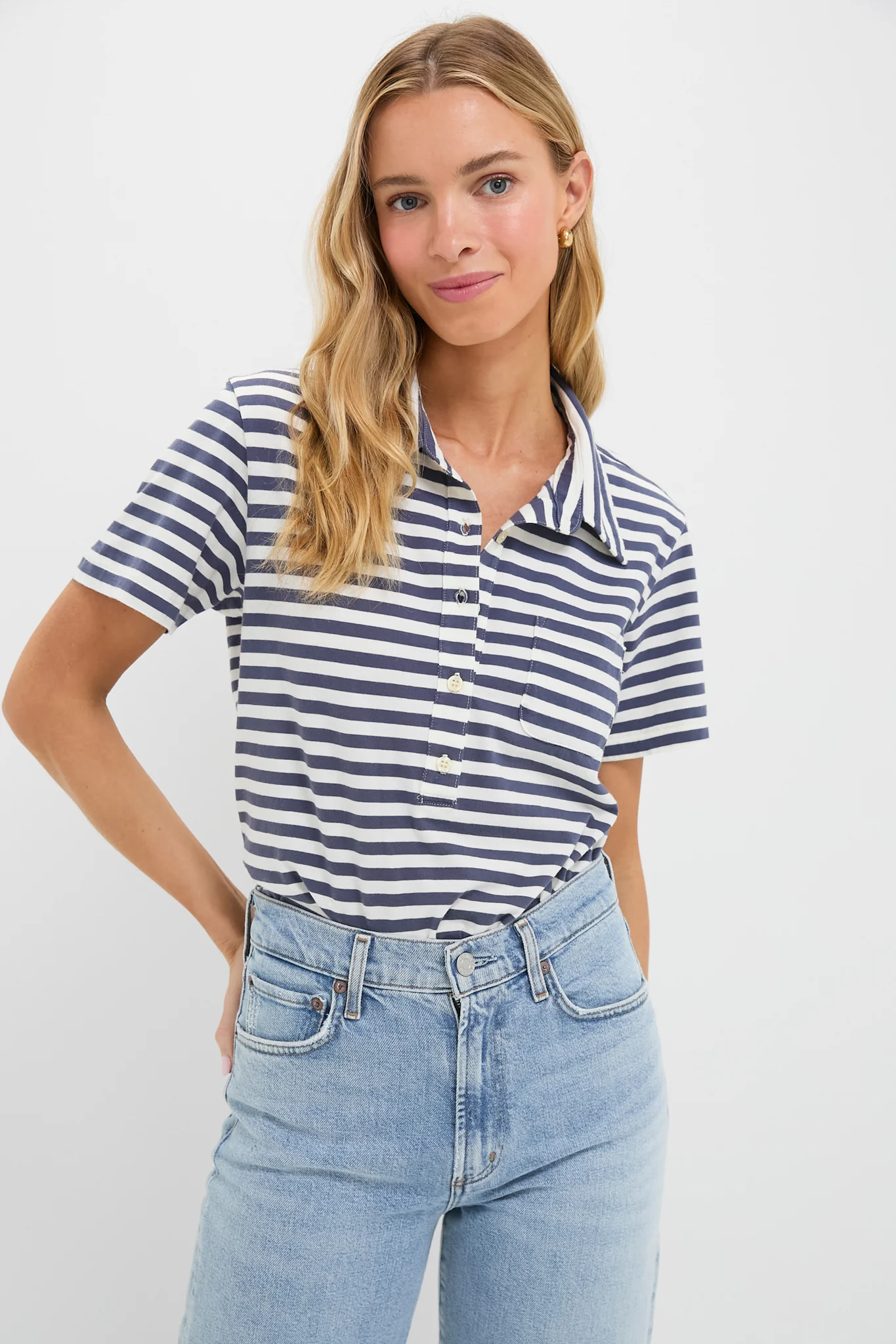 Vintage Blue Stripe The Lacrosse Polo