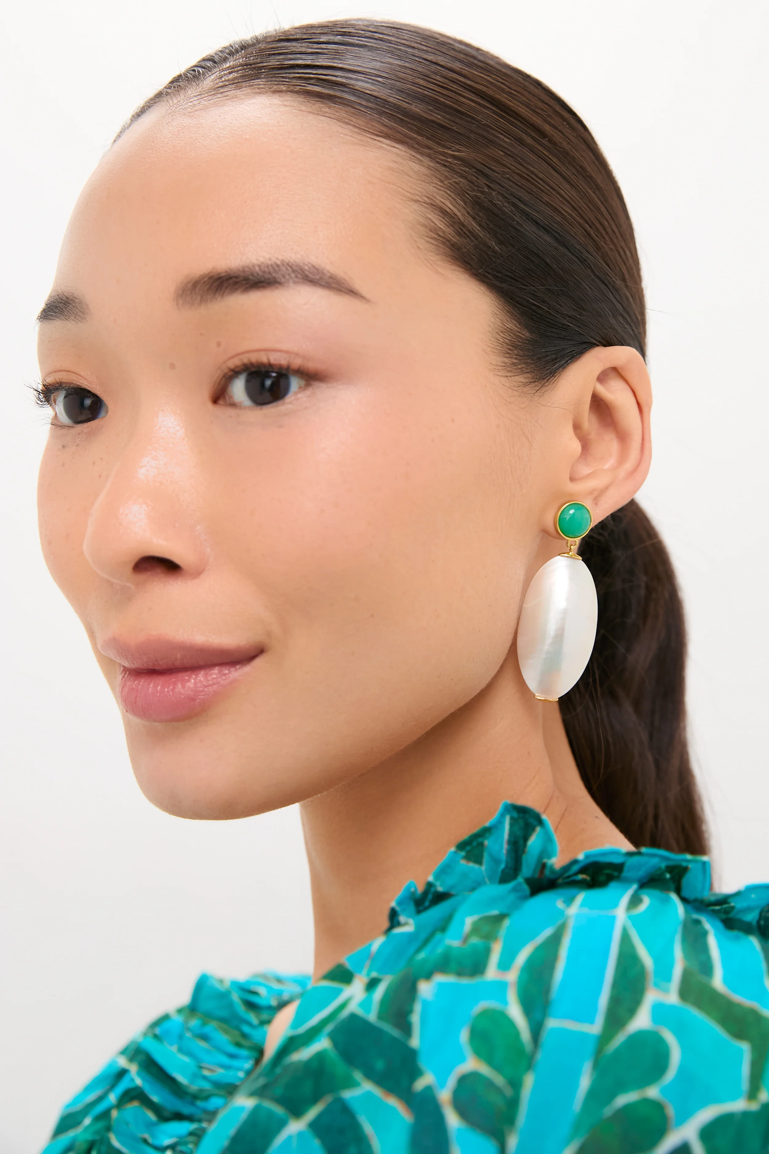 White Campana Earrings - Image 2