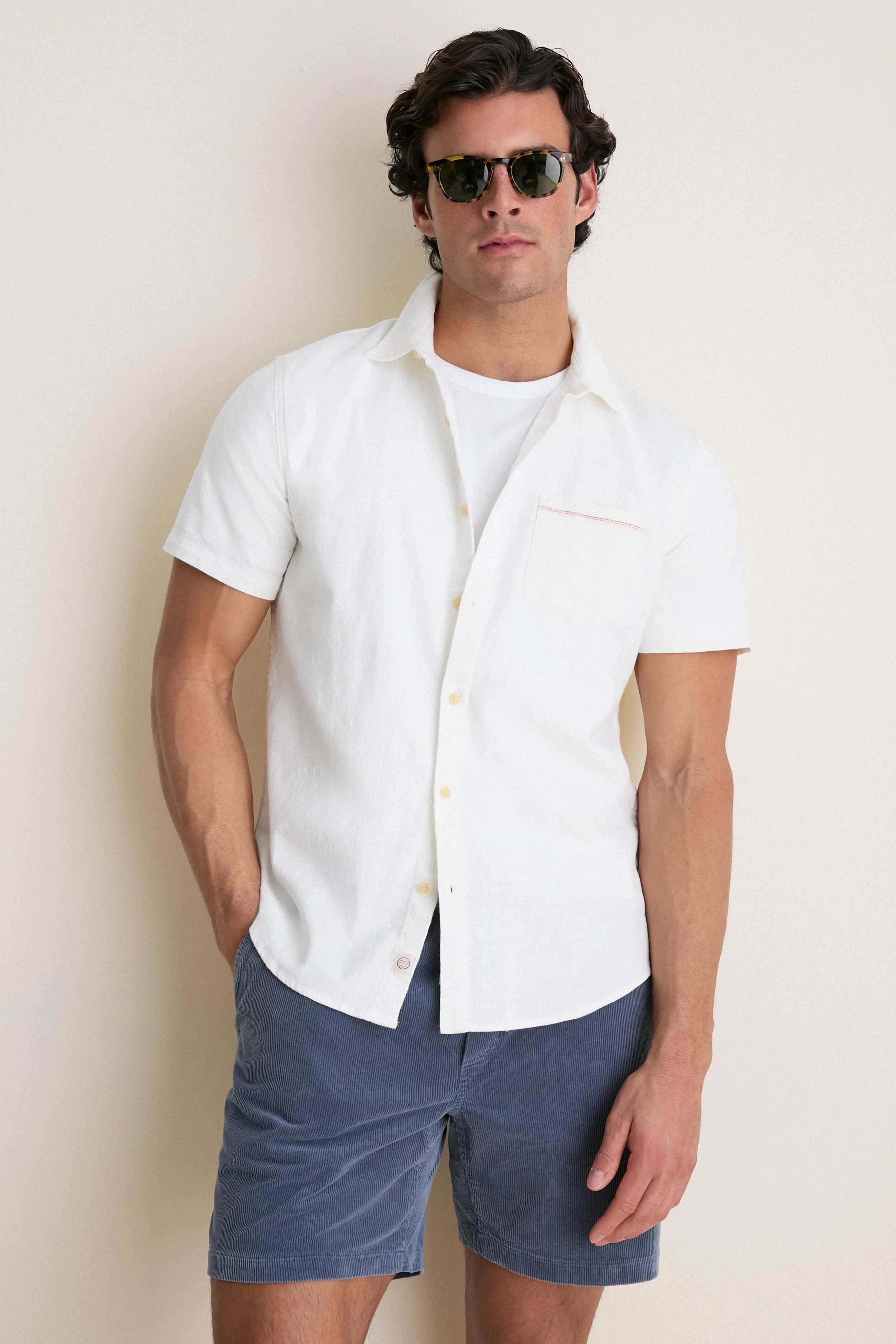 White Classic Stretch Selvage Shirt