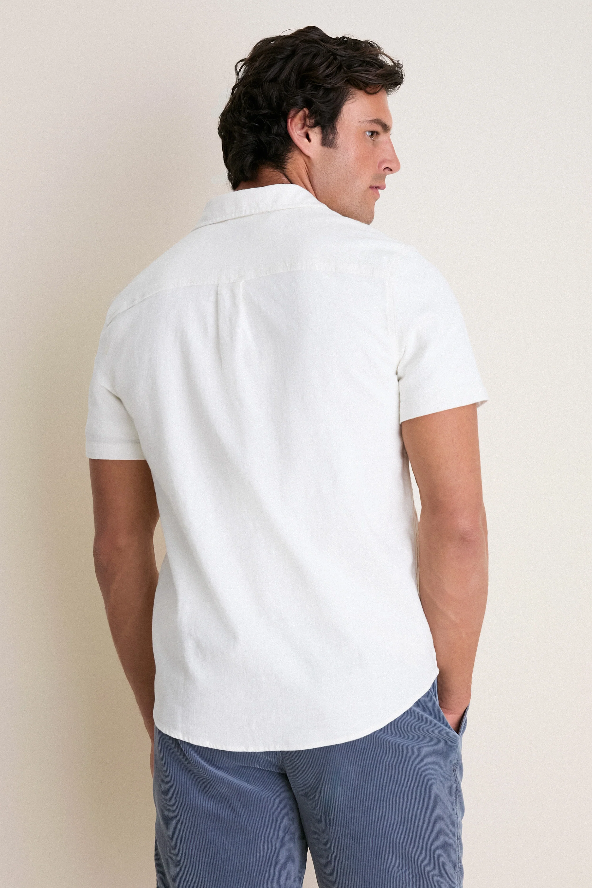 White Classic Stretch Selvage Shirt - Image 4
