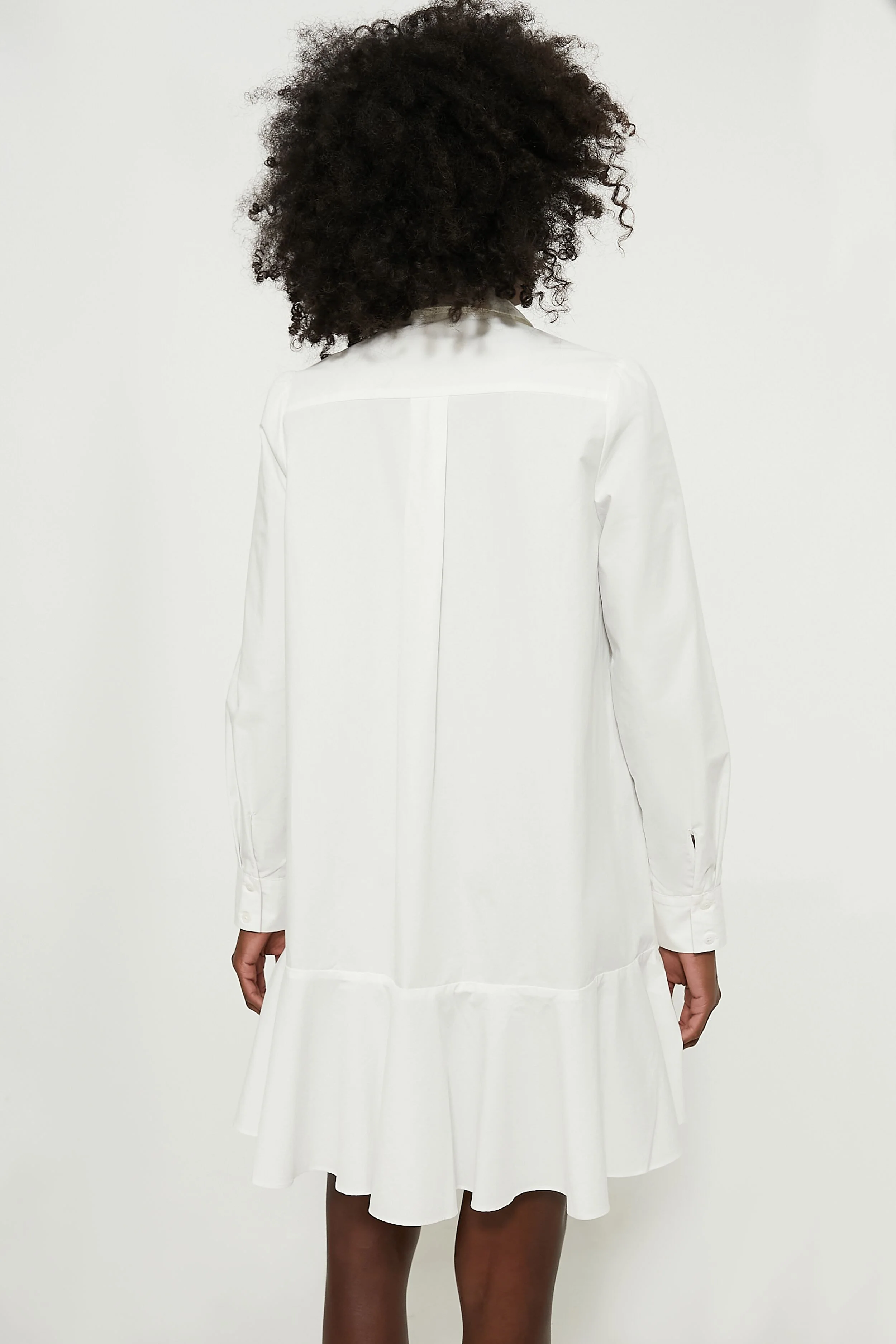 White Cotton Poplin Callahan Shirt Dress - Image 4