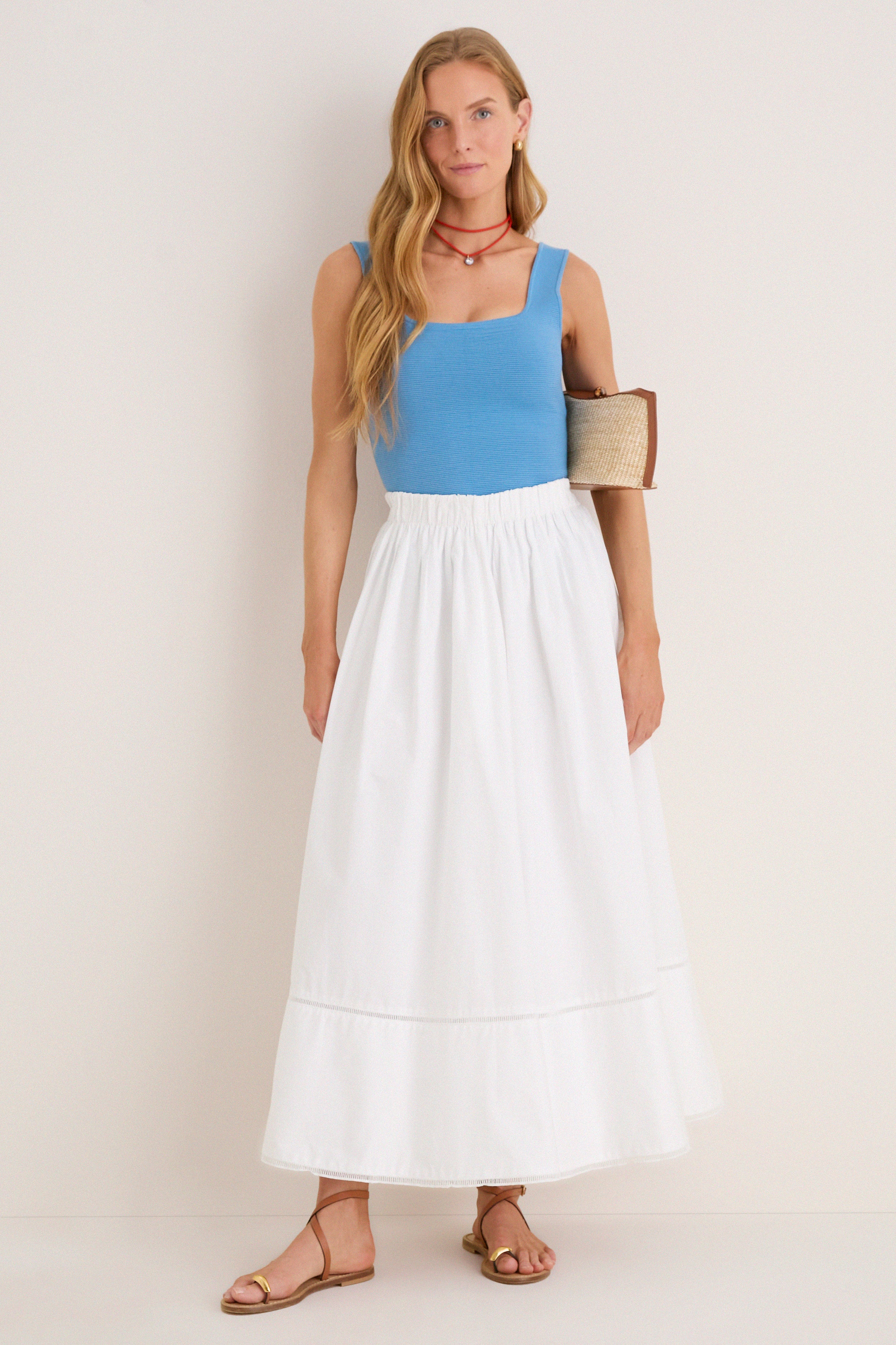 White Cotton Poplin Nicole Circle Skirt - Image 3