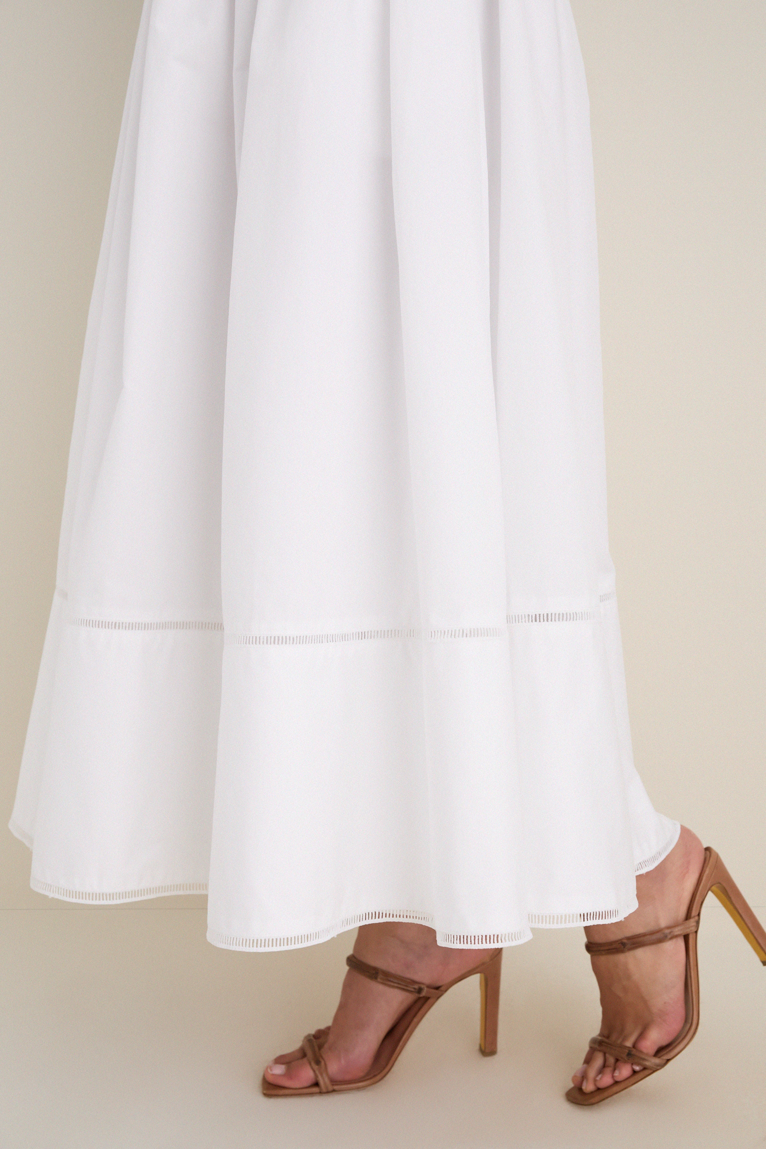 White Cotton Poplin Nicole Circle Skirt - Image 6