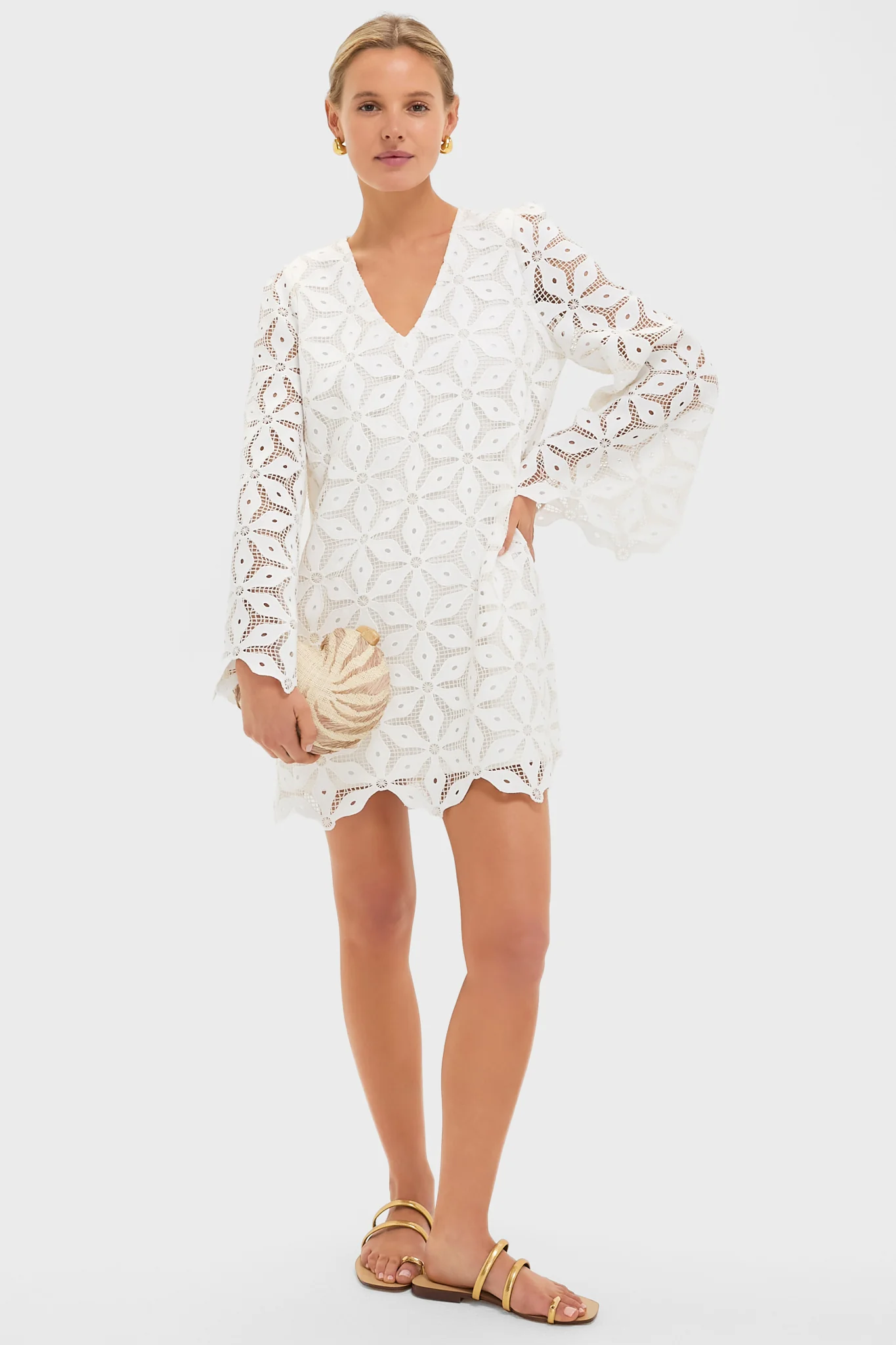 White Floral Lace Camilla Dress - Image 3
