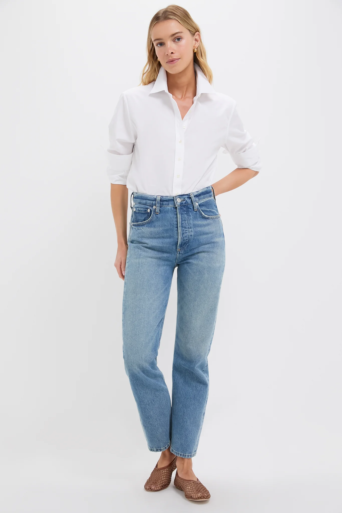 White Poplin Boyfriend Shirt - Image 6