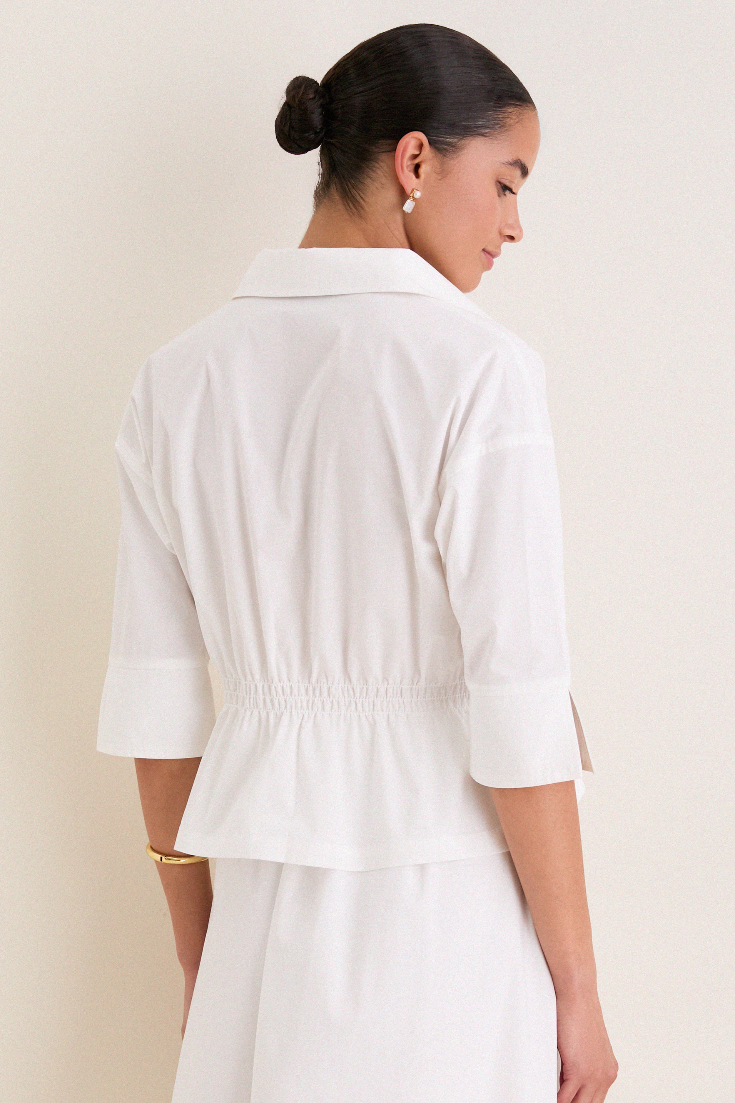 White Poplin Roberts Top - Image 4